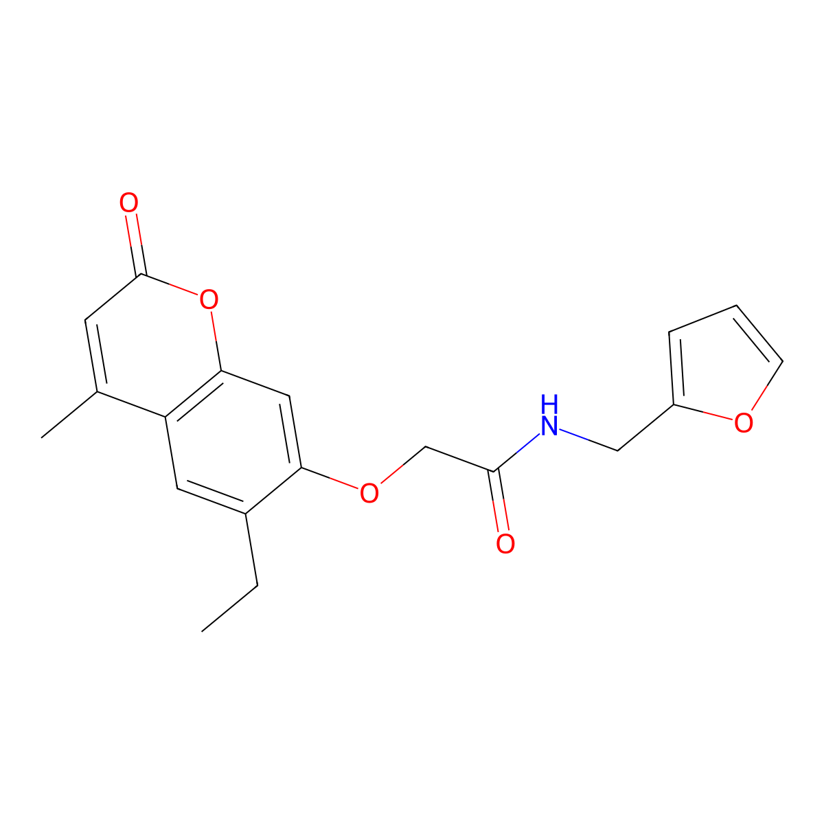 2-[(6-ethyl-4-methyl-2-oxo-2H-chromen-7-yl)oxy]-N~1~-(2-furylmethyl)acetamide molecular structure, CAS 749214-33-3