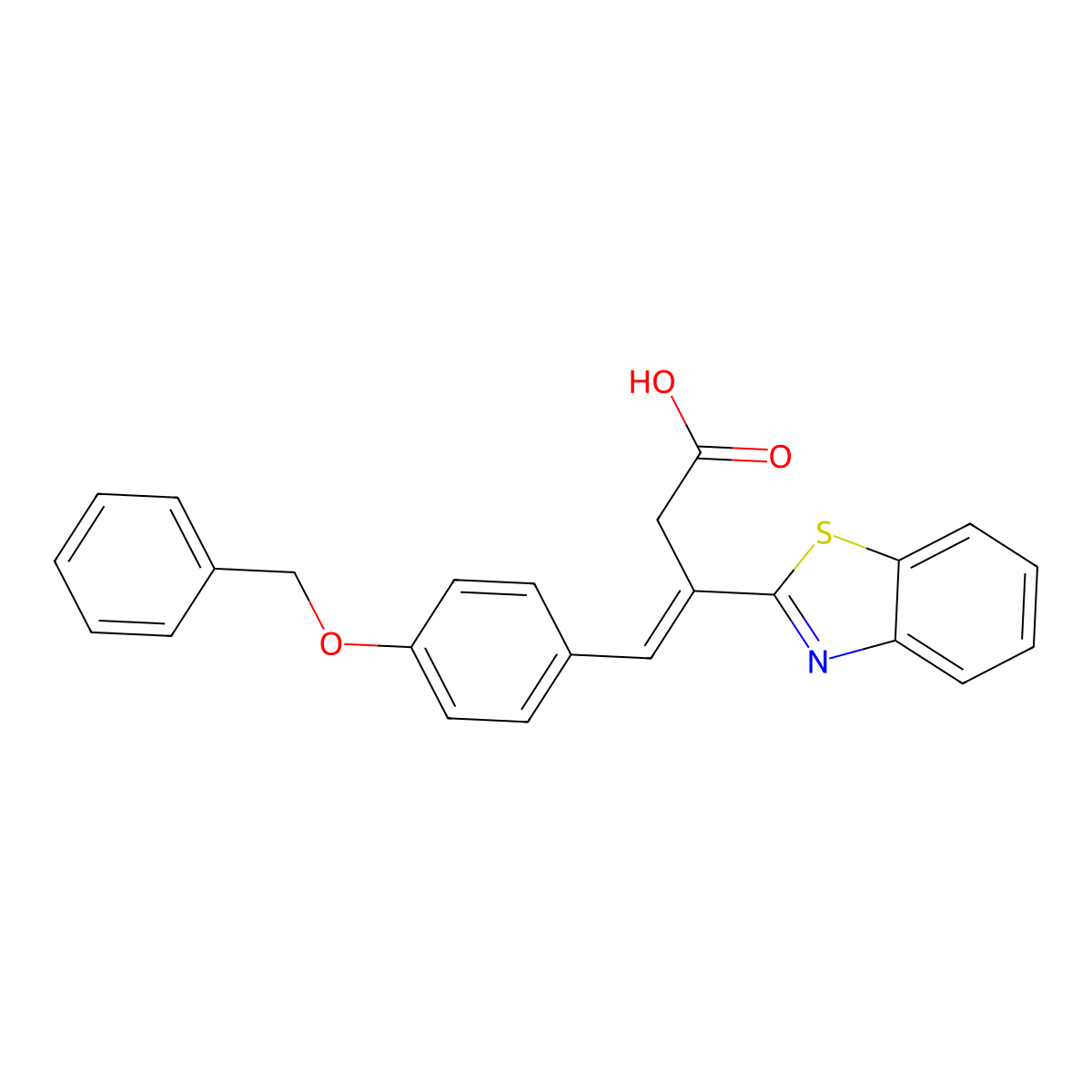 3-(1,3-Benzothiazol-2-yl)-4-[4-(benzyloxy)phenyl]but-3-enoic acid molecular structure, CAS 749214-70-8