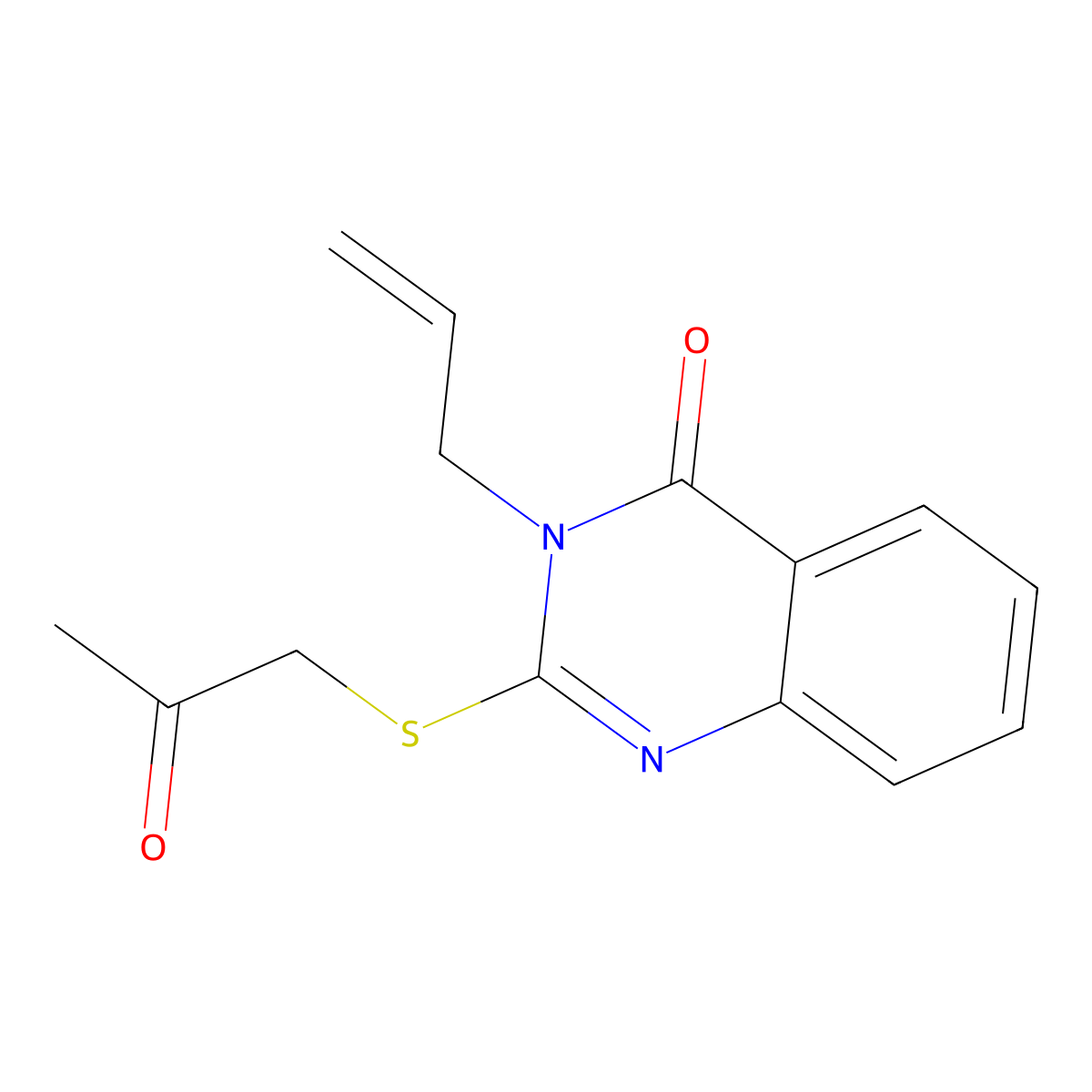 2-(2-Oxopropylsulfanyl)-3-prop-2-enylquinazolin-4-one molecular structure, CAS 749215-02-9