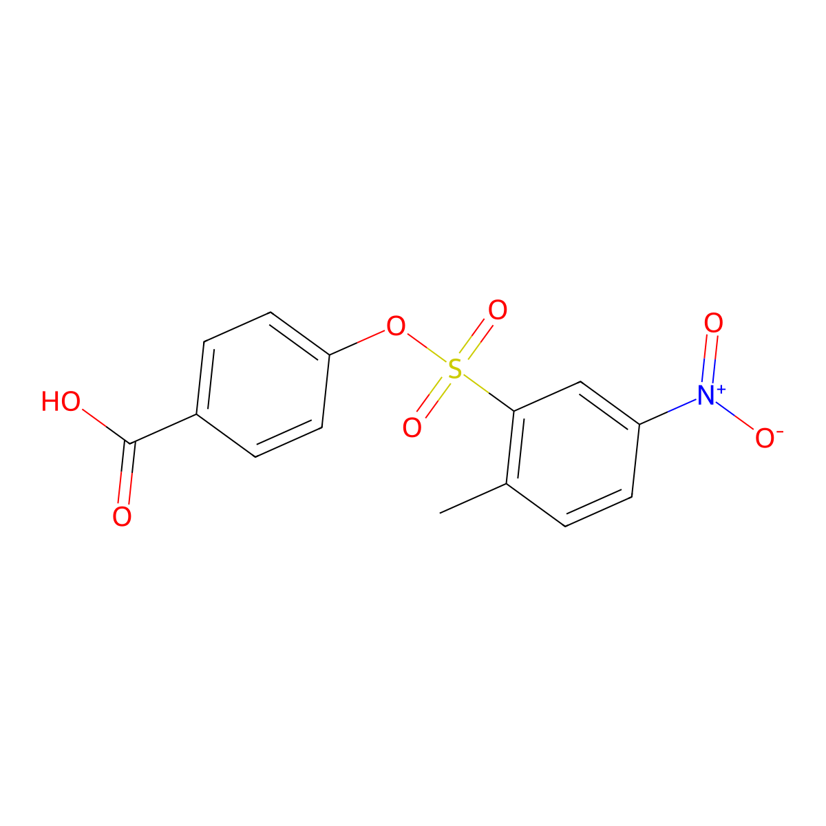 4-[(2-Methyl-5-nitrobenzenesulfonyl)oxy]benzoic acid molecular structure, CAS 749216-12-4