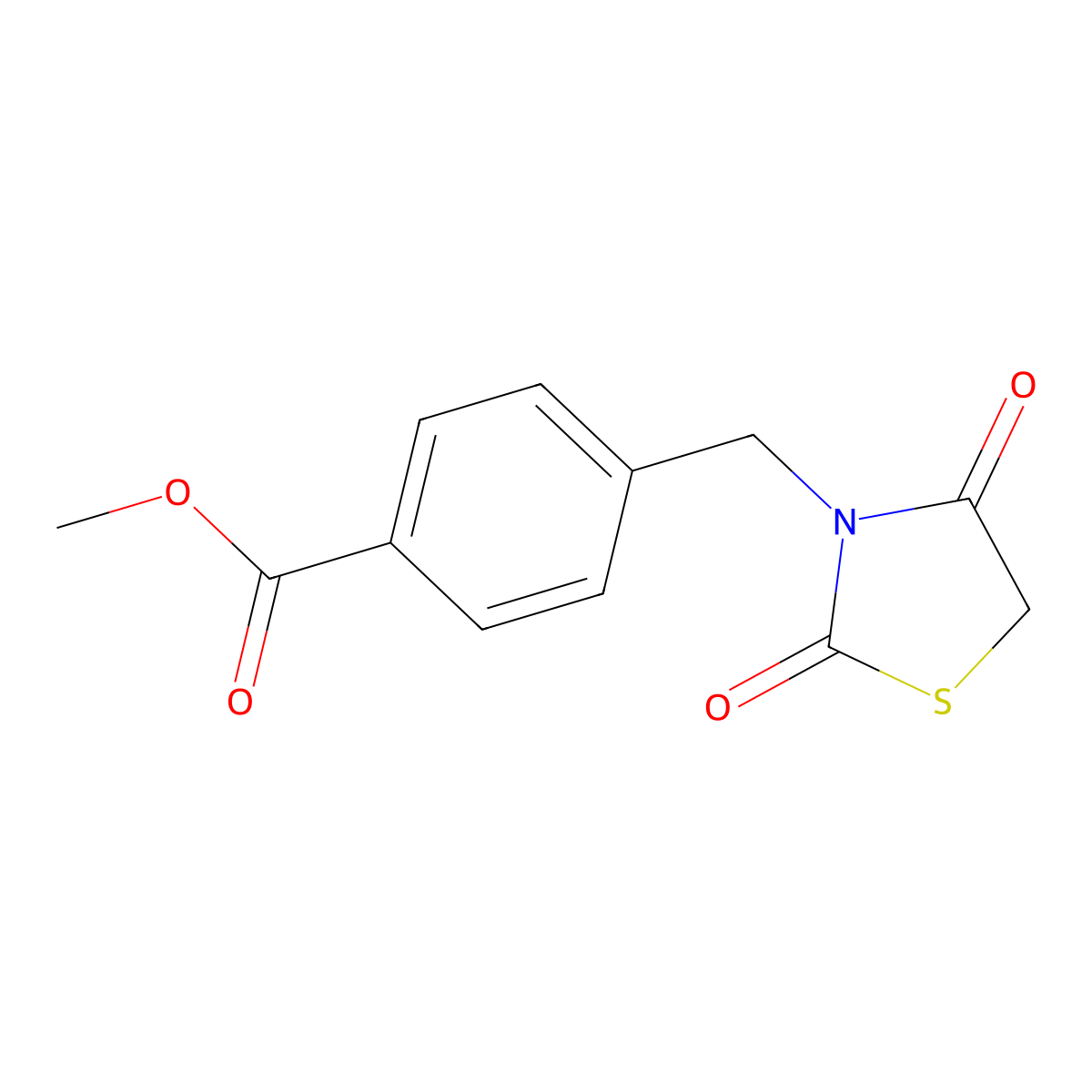 Methyl 4-[(2,4-dioxo-1,3-thiazolidin-3-yl)methyl]benzoate molecular structure, CAS 749216-29-3