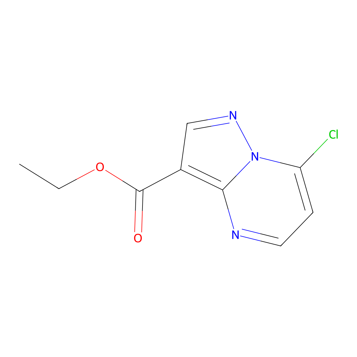Ethyl 7-chloropyrazolo[1,5-a]pyrimidine-3-carboxylate molecular structure, CAS 749216-54-4