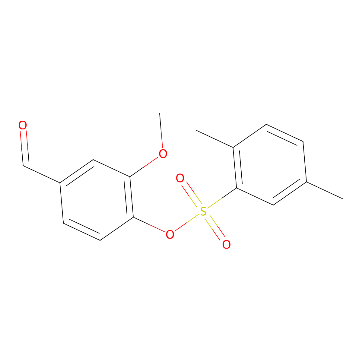 4-Formyl-2-methoxyphenyl 2,5-dimethylbenzene-1-sulfonate molecular structure, CAS 749218-83-5