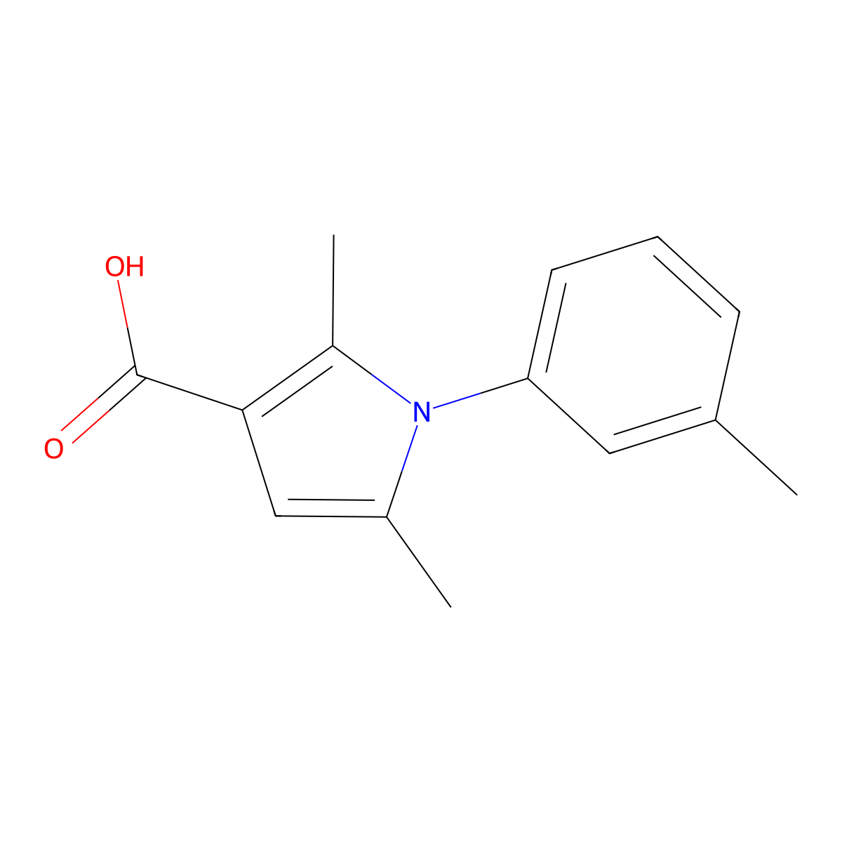 2,5-Dimethyl-1-m-tolyl-1H-pyrrole-3-carboxylic acid molecular structure, CAS 749219-01-0