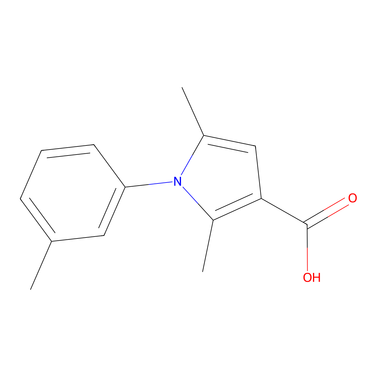 2,5-Dimethyl-1-m-tolyl-1H-pyrrole-3-carboxylic acid molecular structure, CAS 749219-01-0