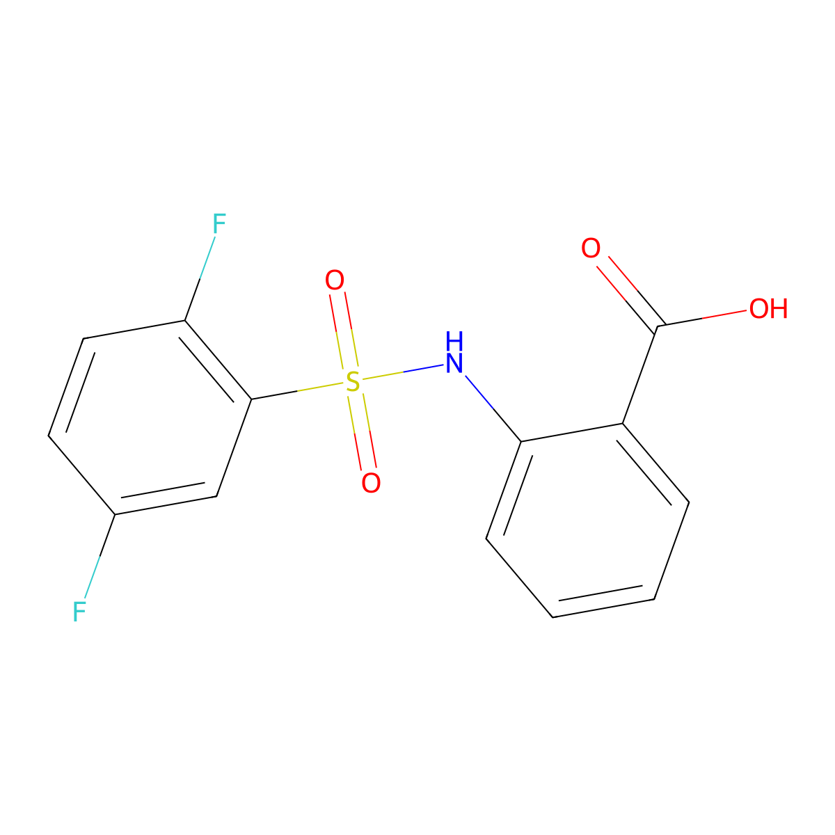 2-(2,5-Difluorobenzenesulfonamido)benzoic acid molecular structure, CAS 749219-07-6