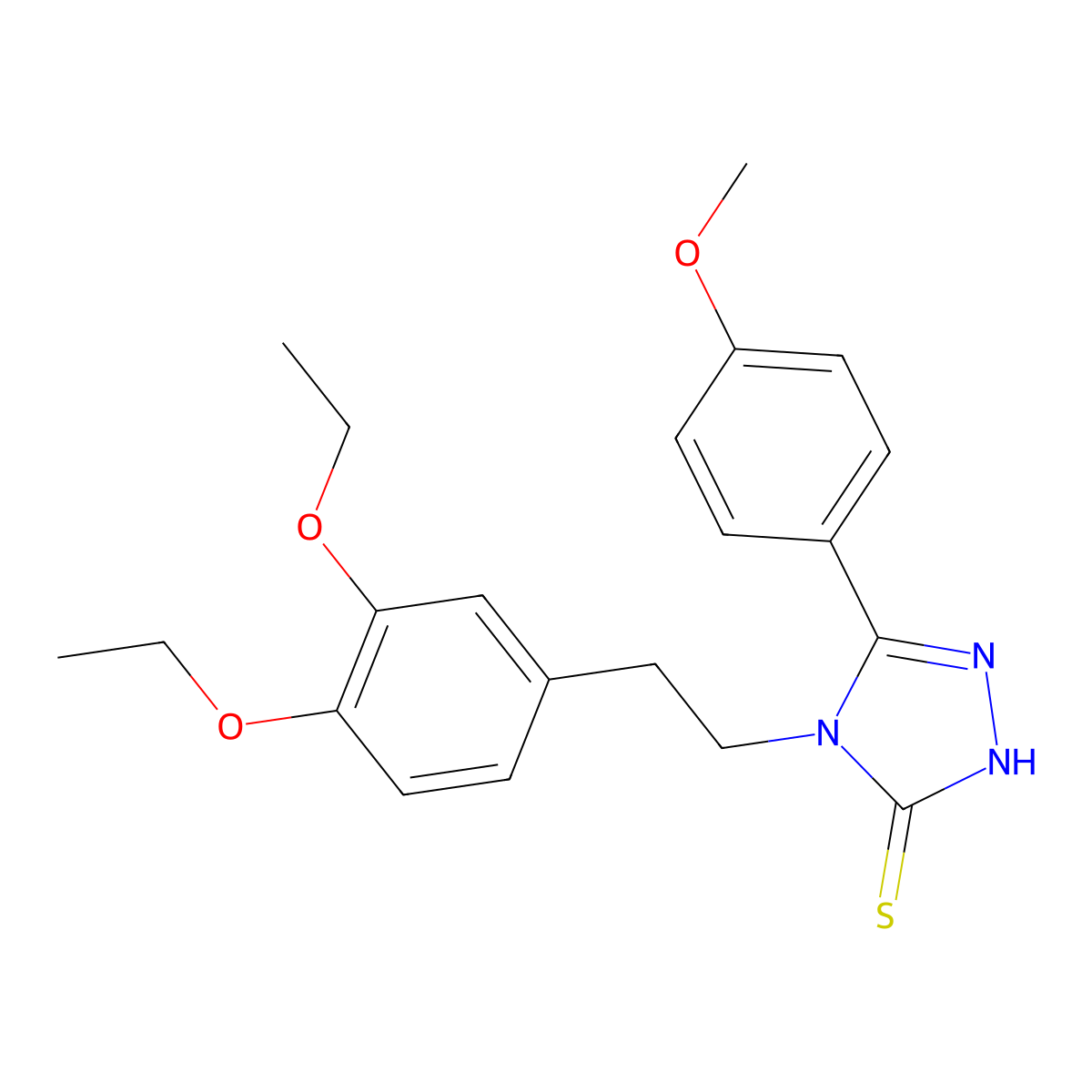 4-[2-(3,4-diethoxyphenyl)ethyl]-5-(4-methoxyphenyl)-4H-1,2,4-triazole-3-thiol molecular structure, CAS 749219-24-7