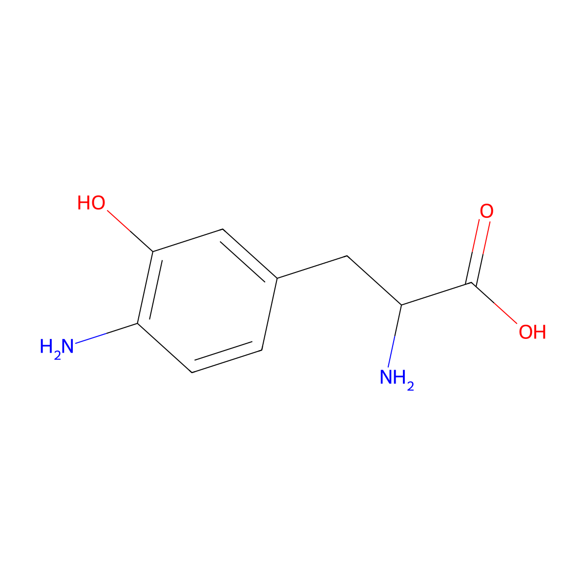 4-Amino-3-hydroxyphenylalanine molecular structure, CAS 74923-08-3