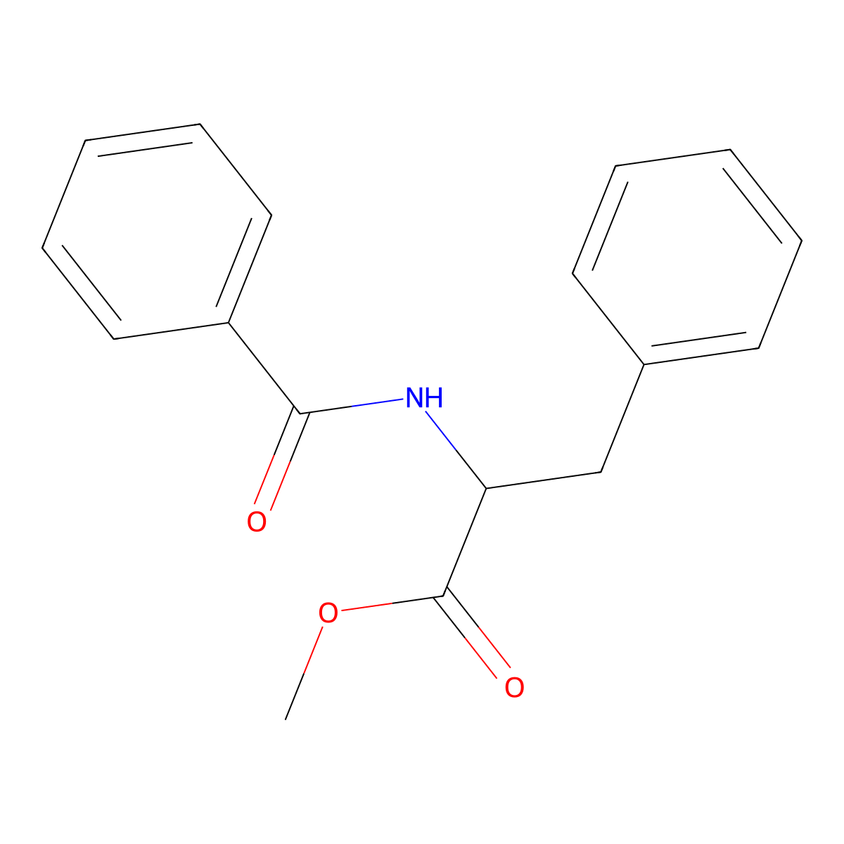 N-benzoyl-phenylalanine methyl ester molecular structure, CAS 74923-17-4