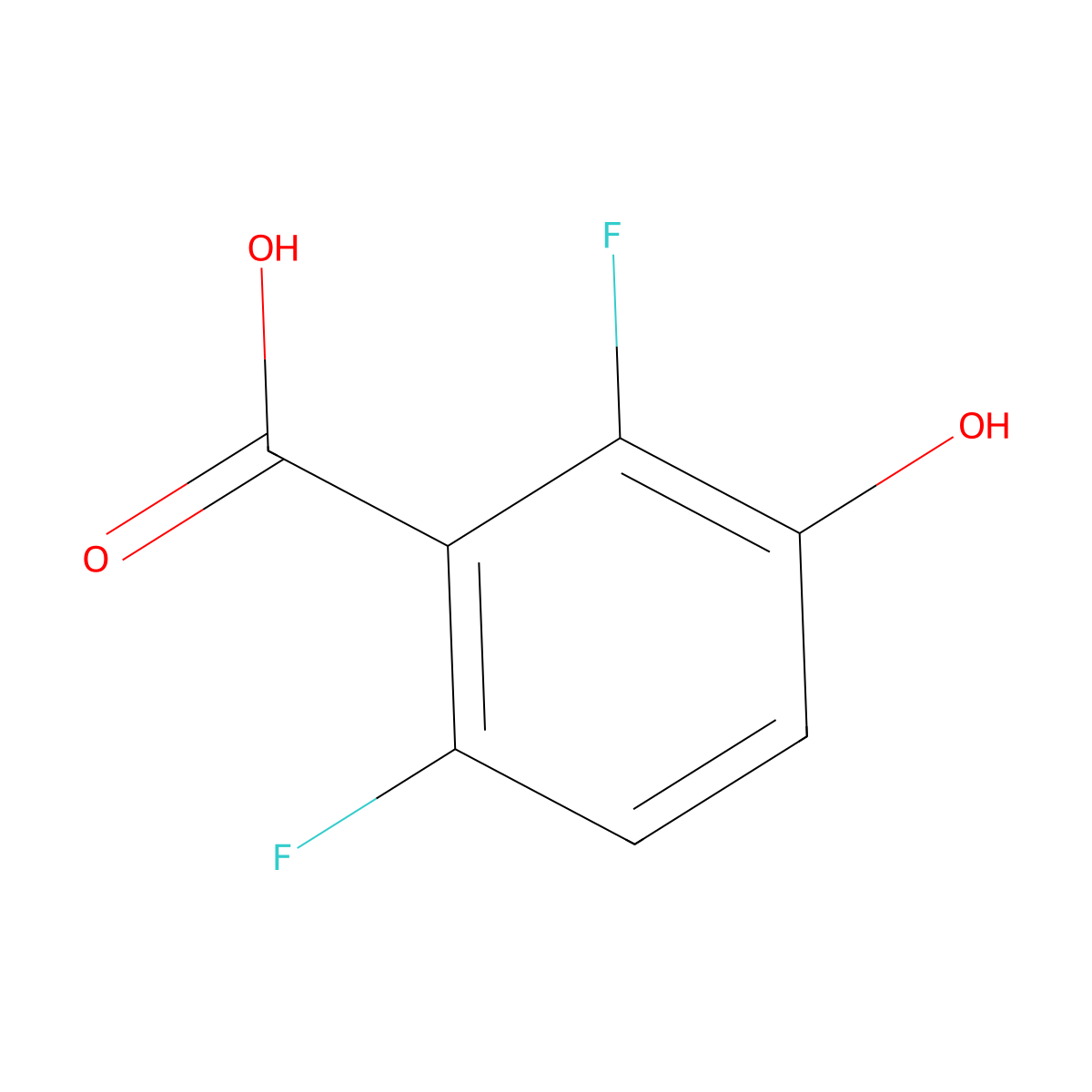 2,6-Difluoro-3-hydroxybenzoic acid molecular structure, CAS 749230-32-8