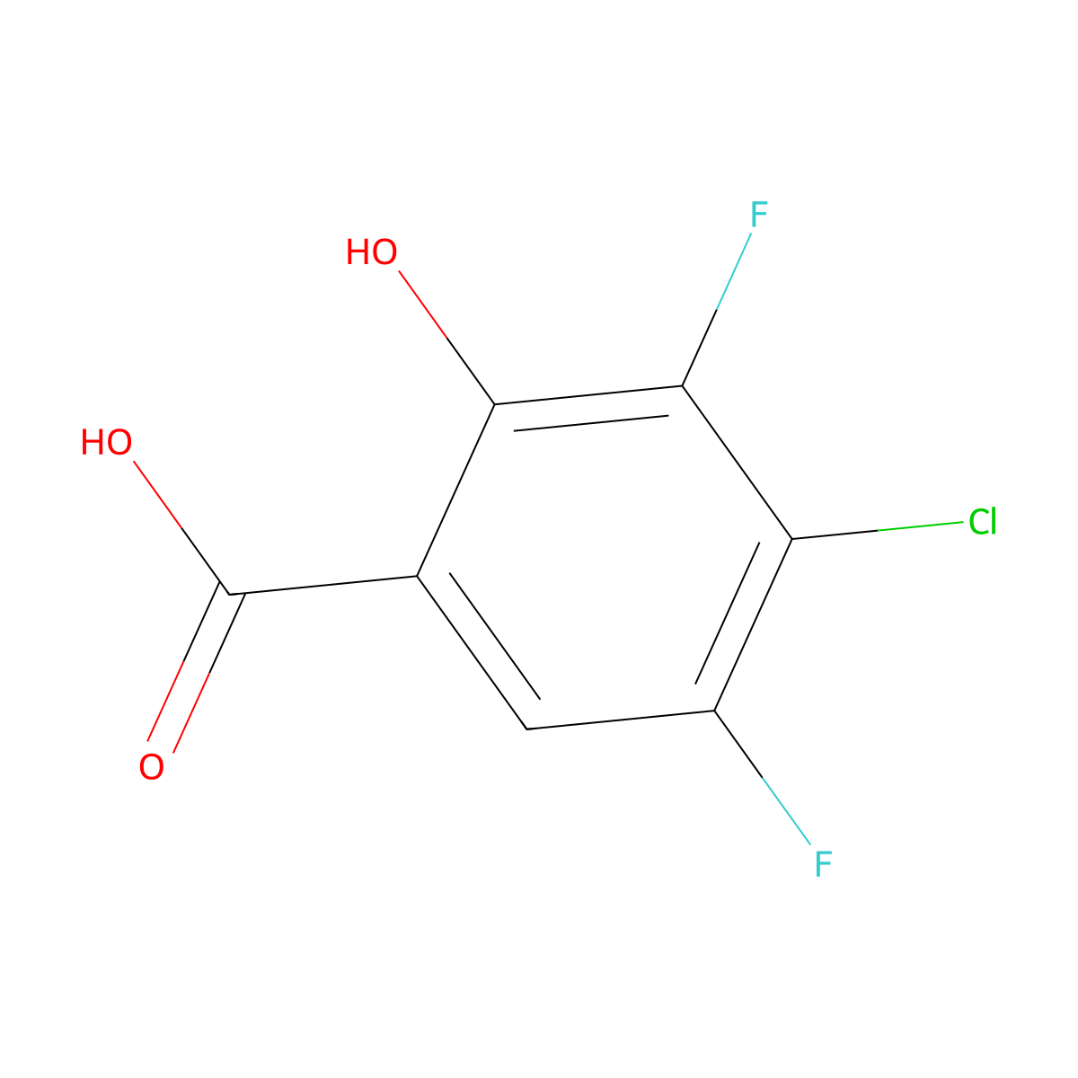 4-Chloro-3,5-difluoro-2-hydroxybenzoic acid molecular structure, CAS 749230-36-2
