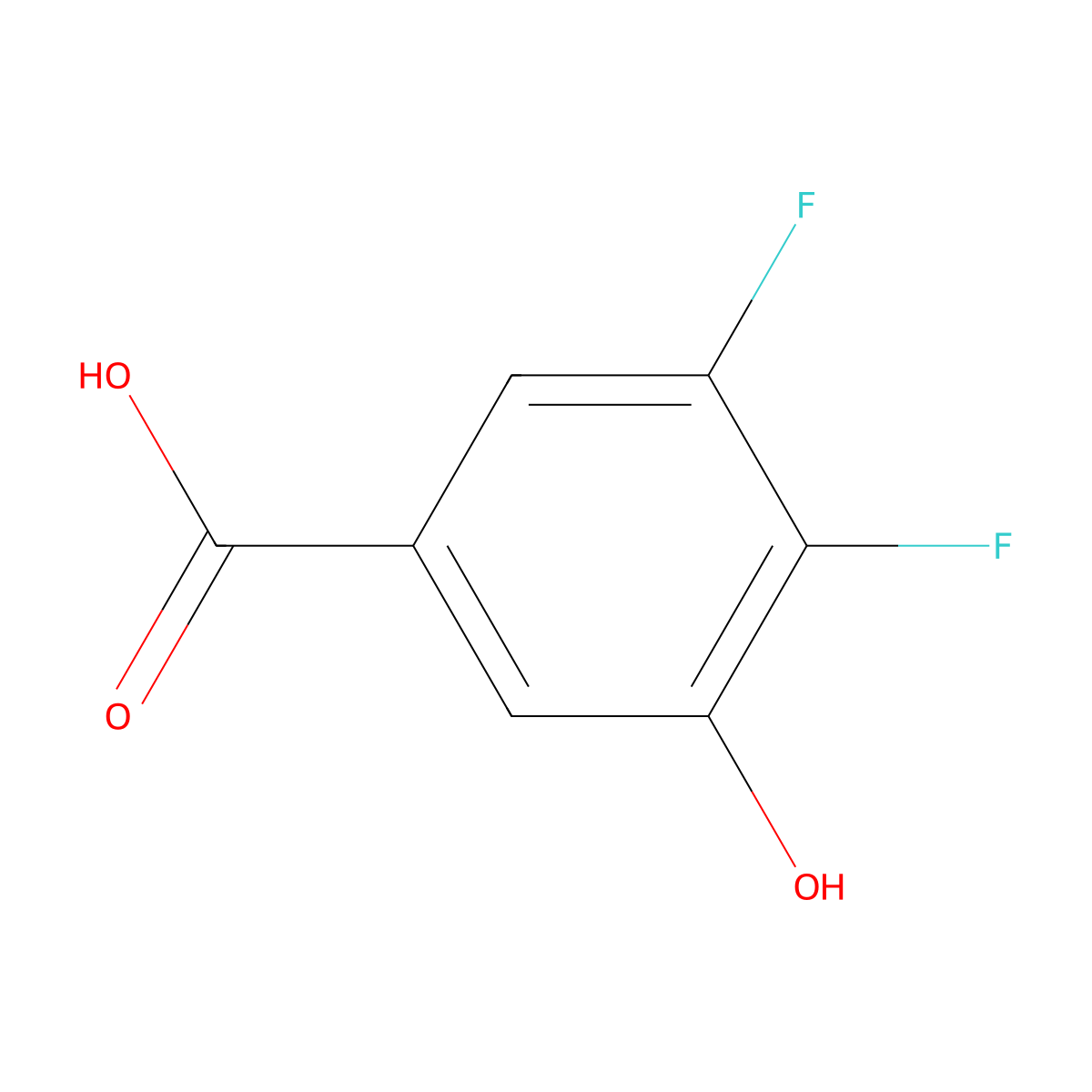 3,4-Difluoro-5-hydroxybenzoic acid molecular structure, CAS 749230-45-3