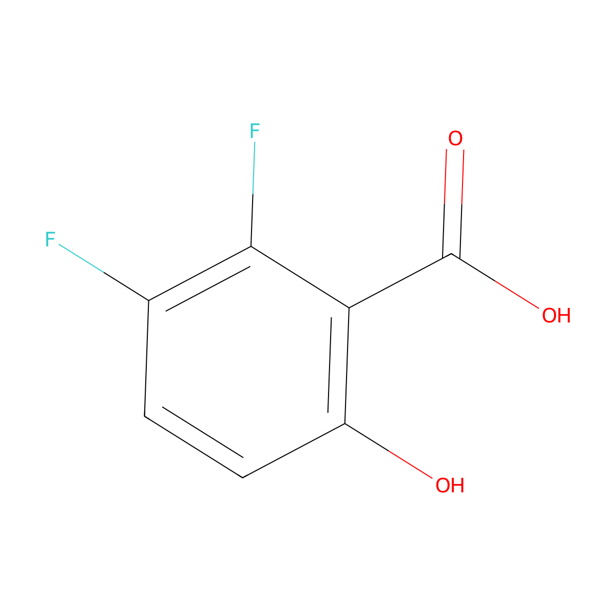 2,3-Difluoro-6-hydroxybenzoic acid molecular structure, CAS 749230-47-5