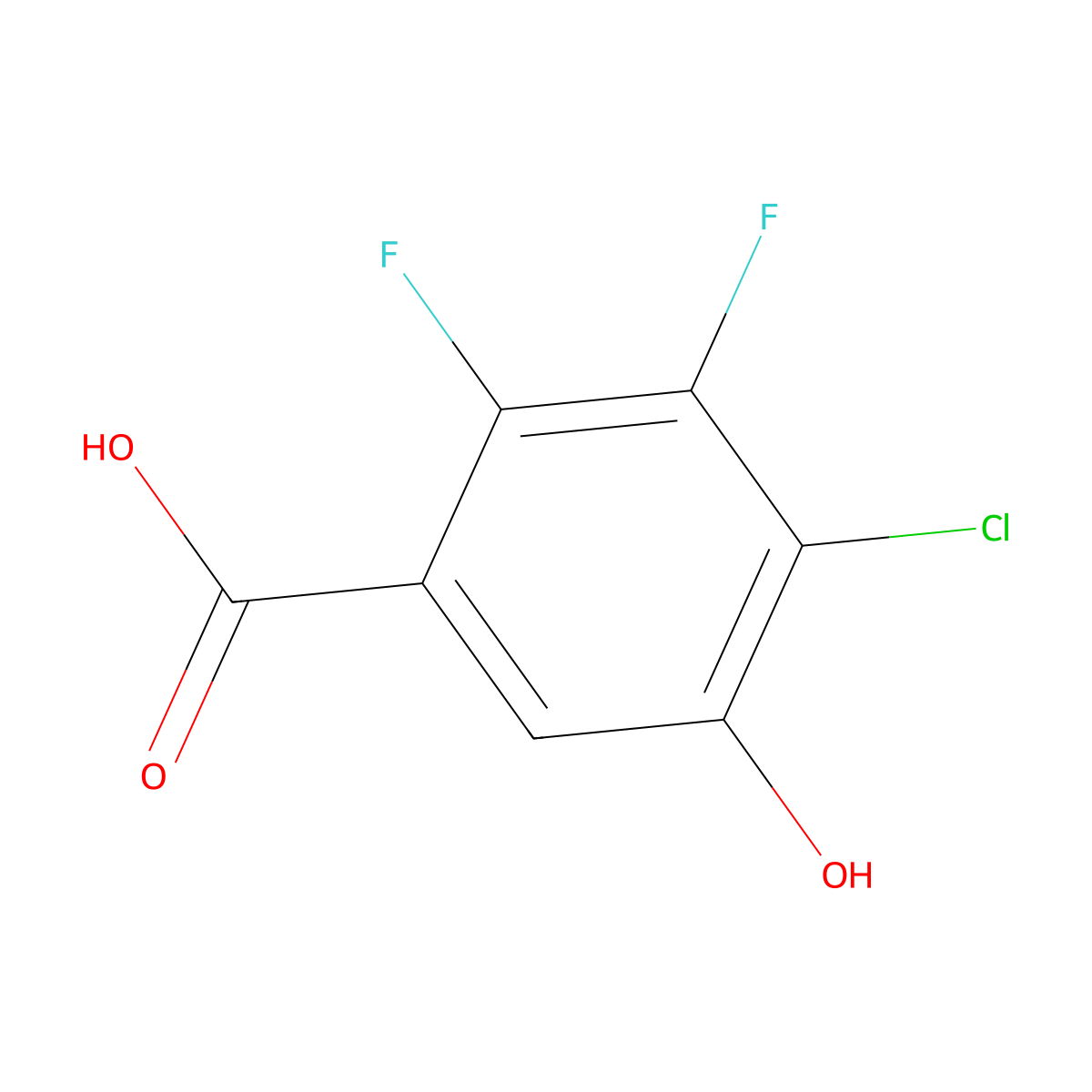 4-Chloro-2,3-difluoro-5-hydroxybenzoic acid molecular structure, CAS 749230-50-0