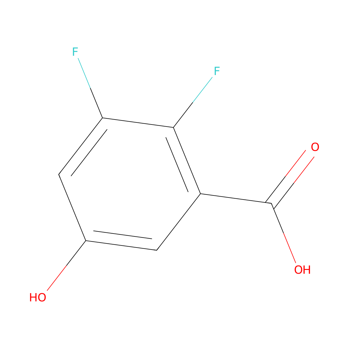 2,3-Difluoro-5-hydroxybenzoic acid molecular structure, CAS 749230-51-1
