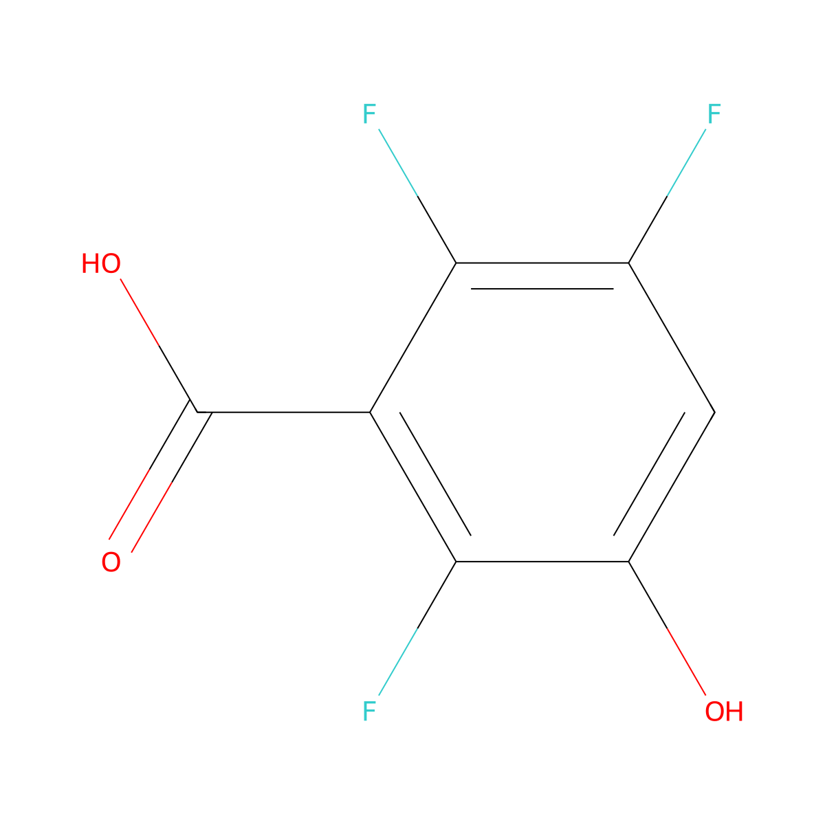 2,3,6-Trifluoro-5-hydroxybenzoic acid molecular structure, CAS 749230-52-2