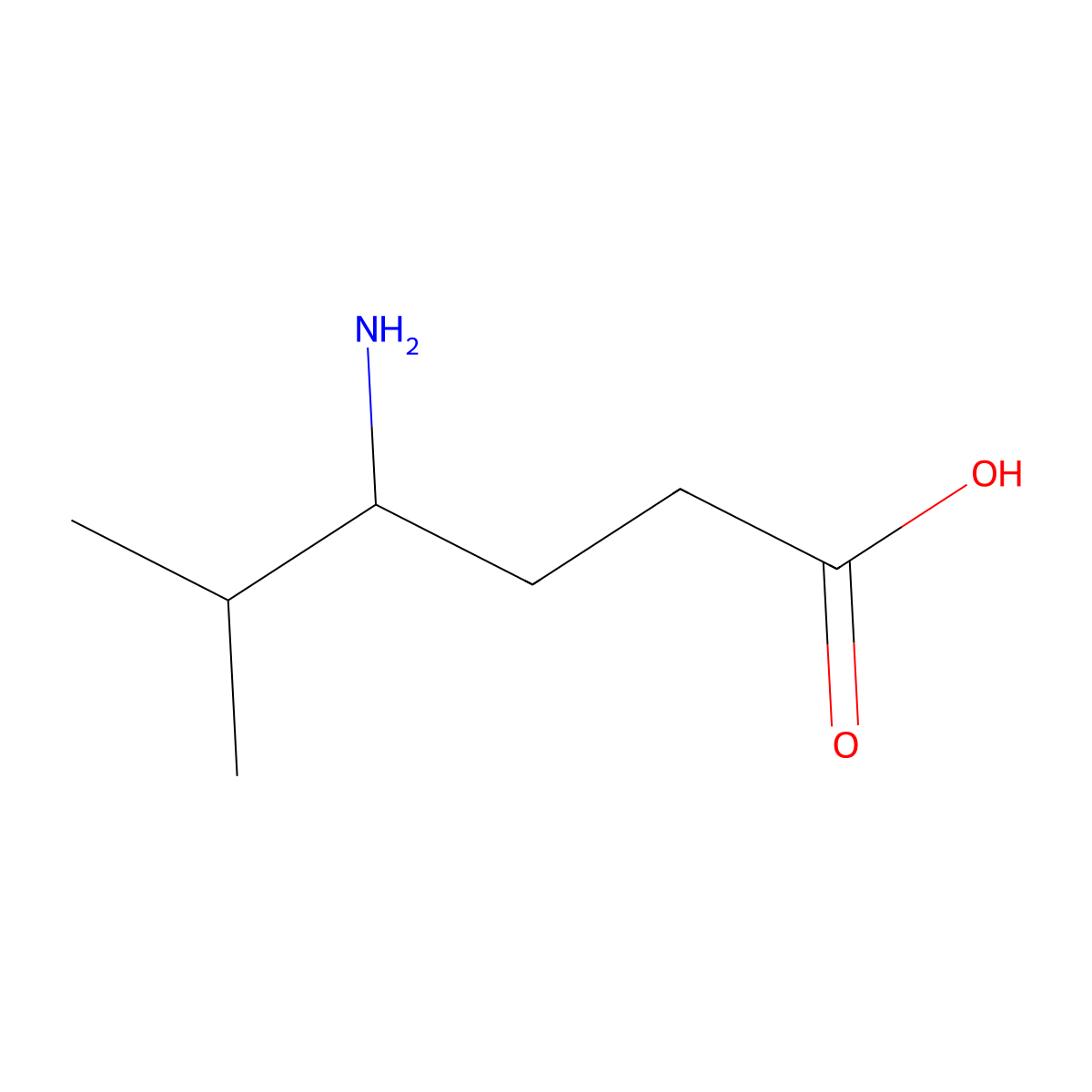4-Amino-5-methylhexanoic acid molecular structure, CAS 74924-02-0