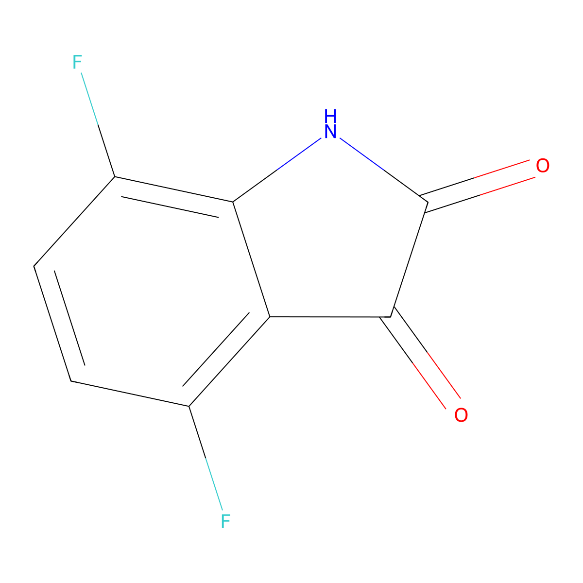 4,7-difluoro-2,3-dihydro-1H-indole-2,3-dione molecular structure, CAS 749240-52-6