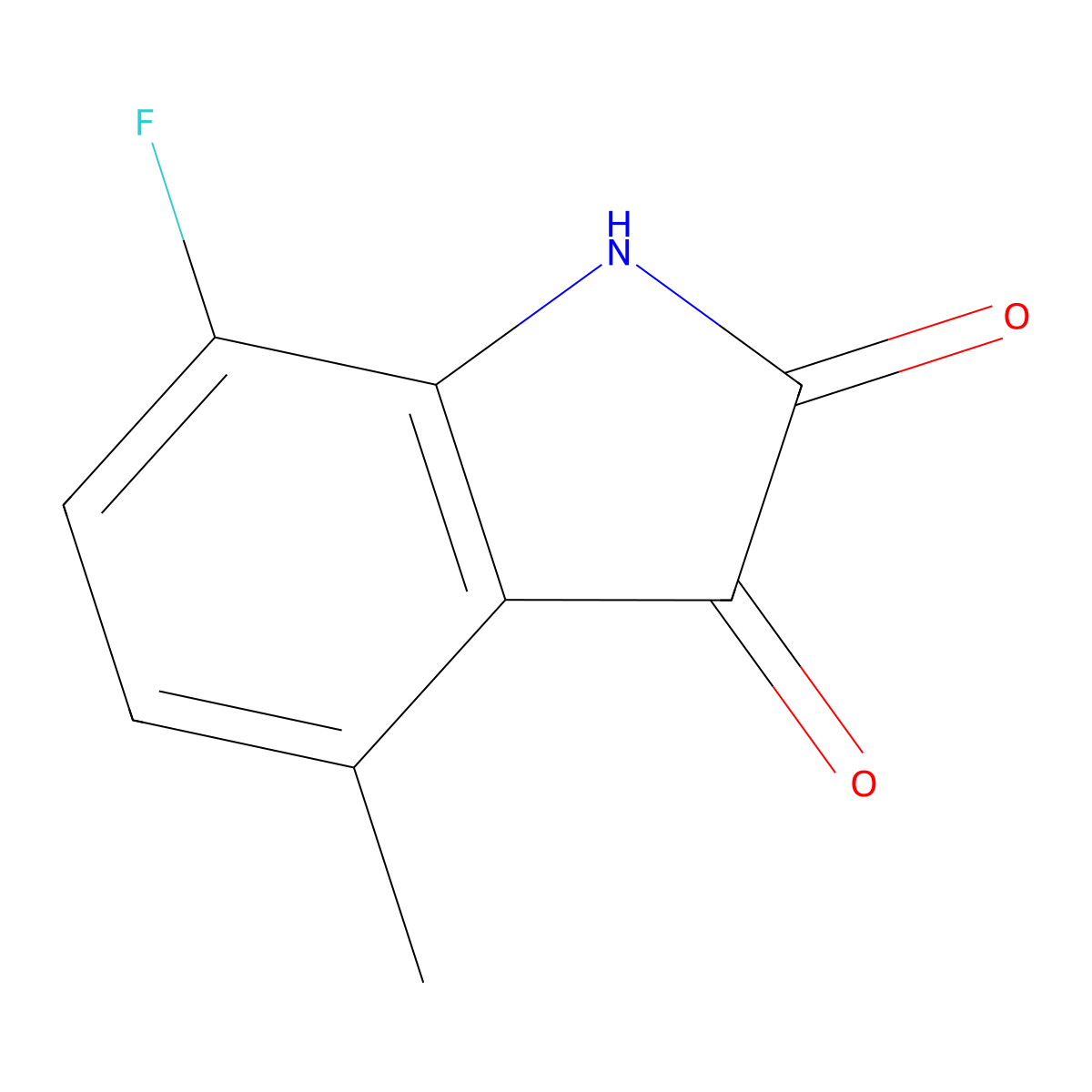 7-Fluoro-4-methyl Isatin molecular structure, CAS 749240-53-7