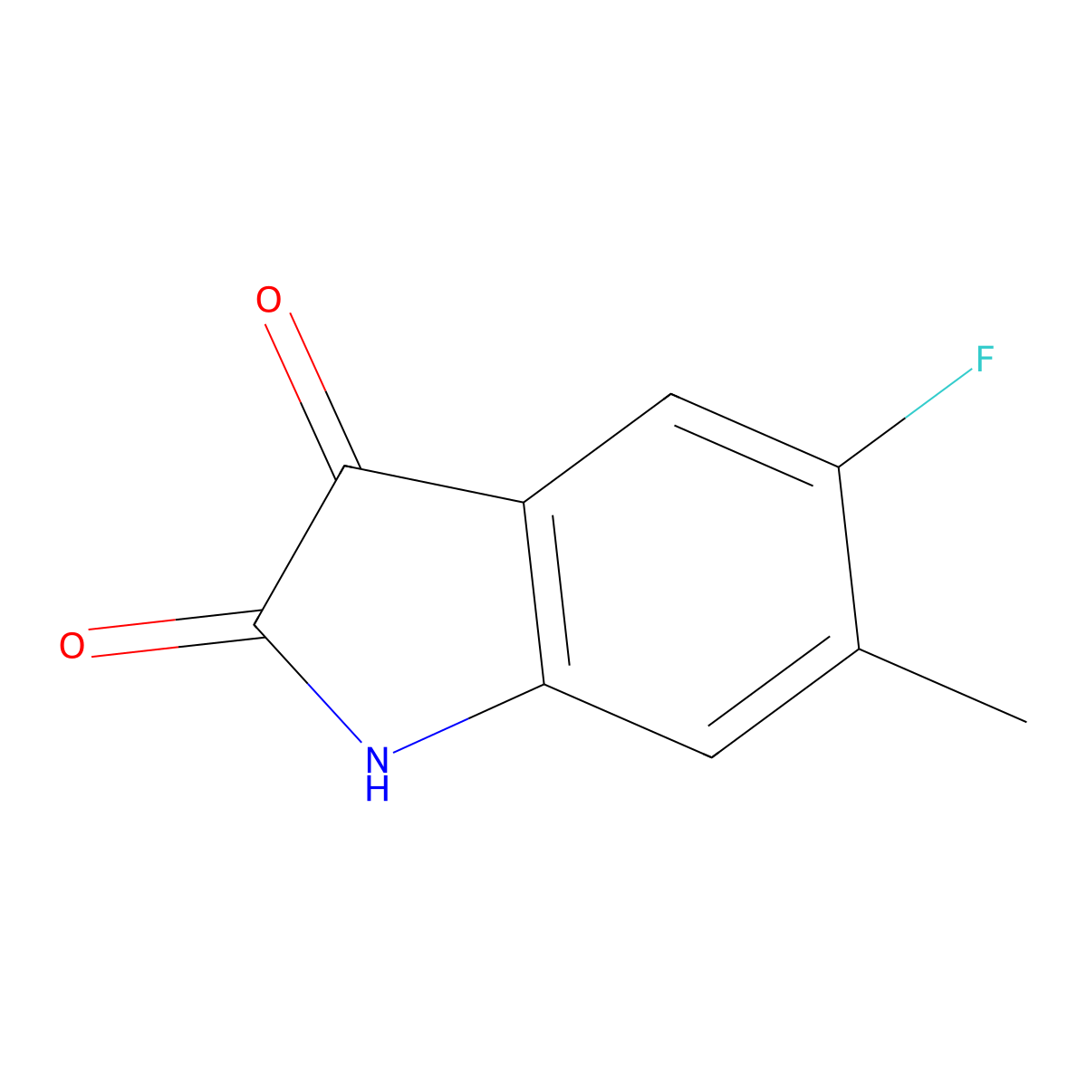 5-Fluoro-6-methyl isatin molecular structure, CAS 749240-54-8