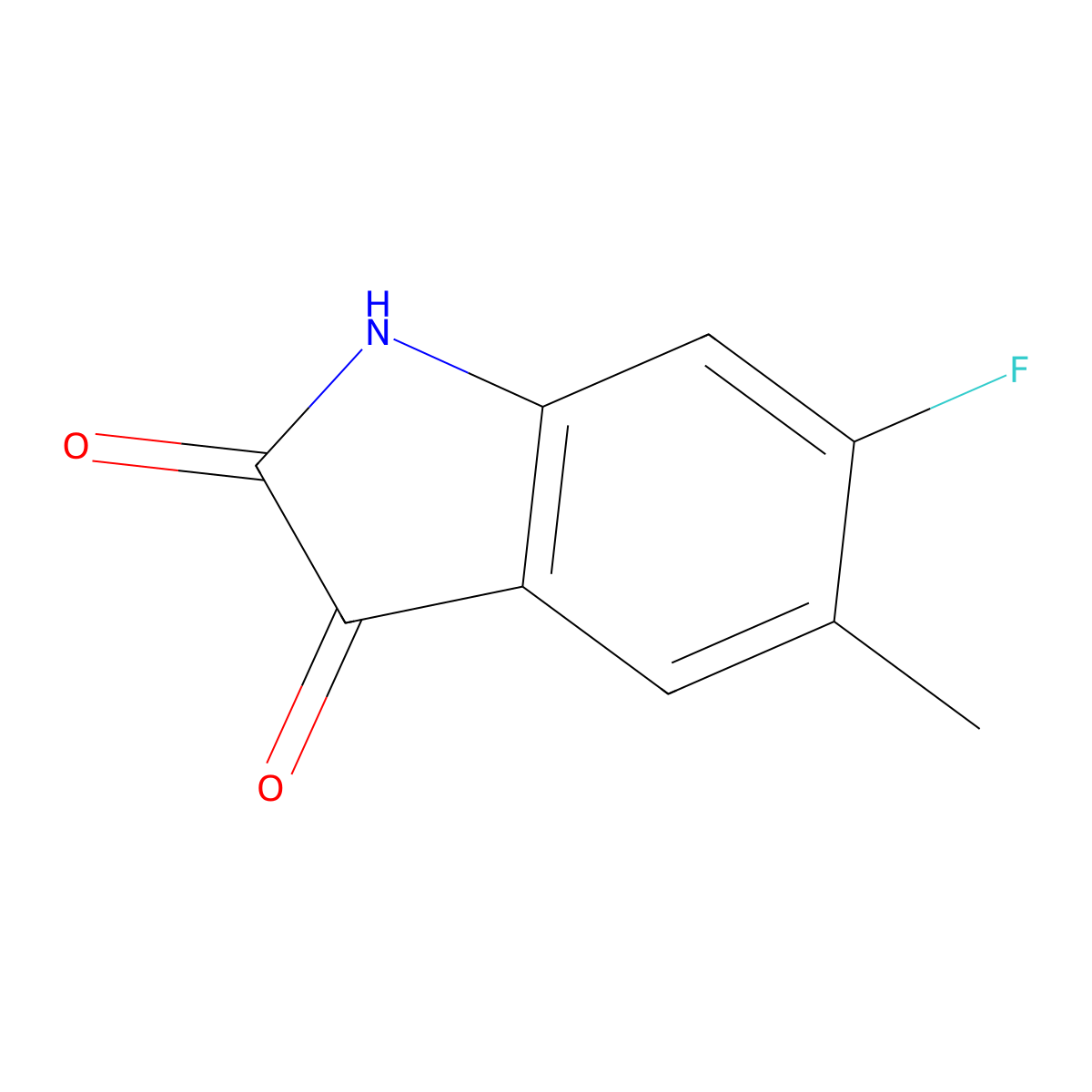 6-Fluoro-5-methyl isatin molecular structure, CAS 749240-55-9