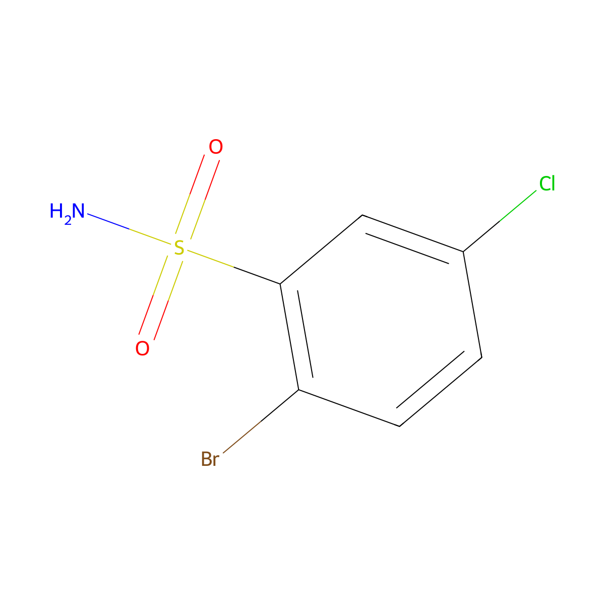 2-Bromo-5-chloro-benzenesulfonamide molecular structure, CAS 749252-96-8
