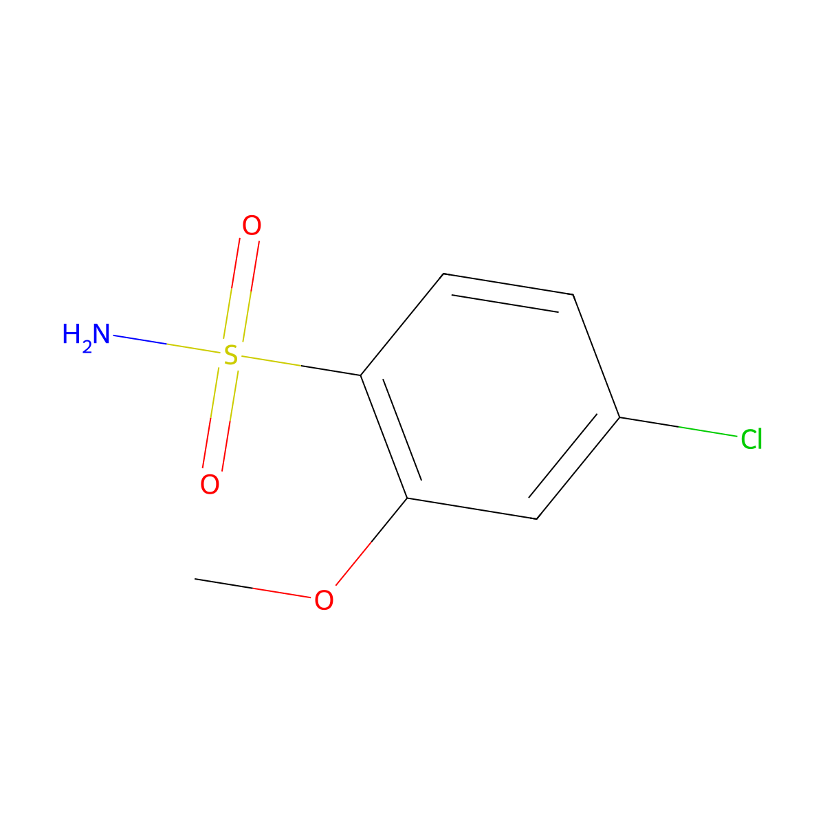 4-Chloro-2-methoxybenzenesulfonamide molecular structure, CAS 749253-52-9