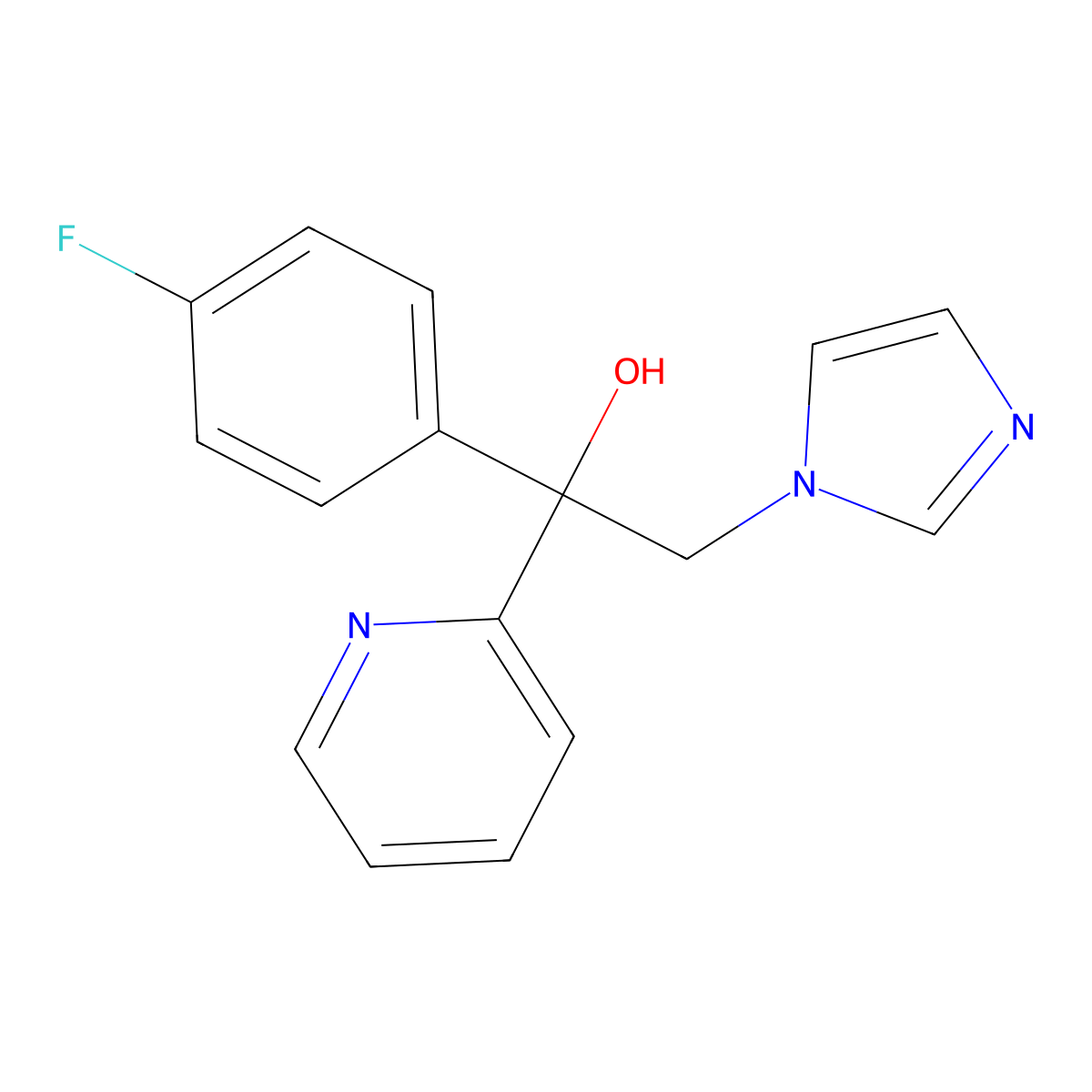 2-Pyridinemethanol, alpha-(4-fluorophenyl)-alpha-(1H-imidazol-1-ylmethyl)- molecular structure, CAS 749255-15-0