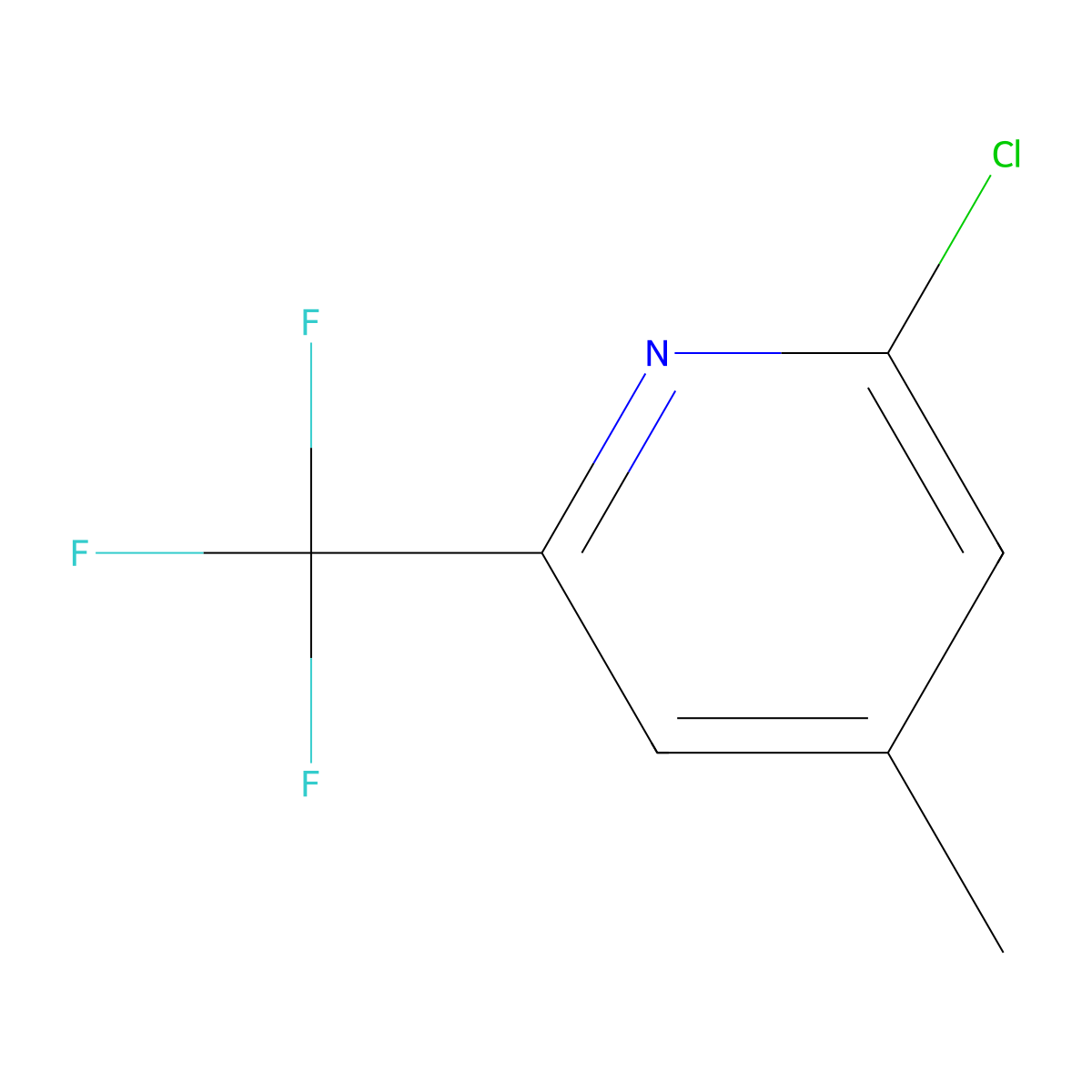2-Chloro-4-methyl-6-(trifluoromethyl)pyridine molecular structure, CAS 749256-90-4