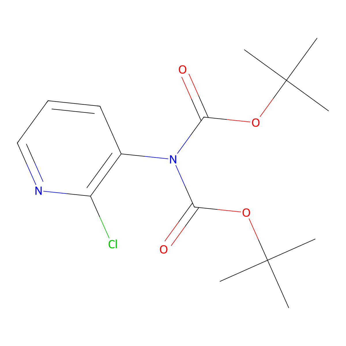 Di-tert-Butyl 2-chloropyridin-3-ylimidodicarbonate molecular structure, CAS 749265-07-4