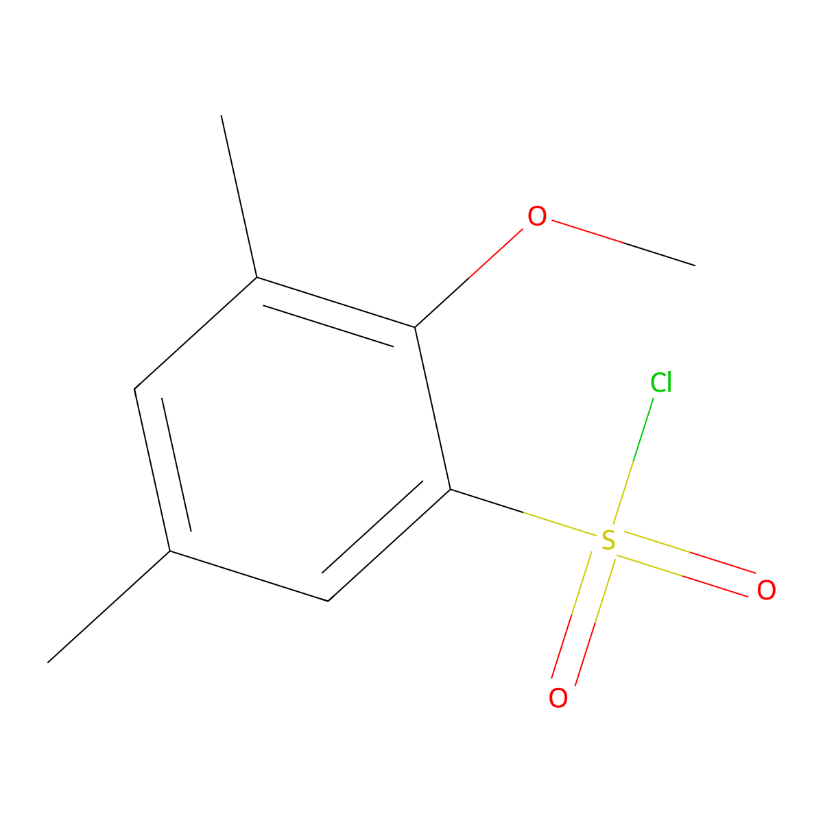 2-Methoxy-3,5-dimethylbenzene-1-sulfonyl chloride molecular structure, CAS 749268-53-9