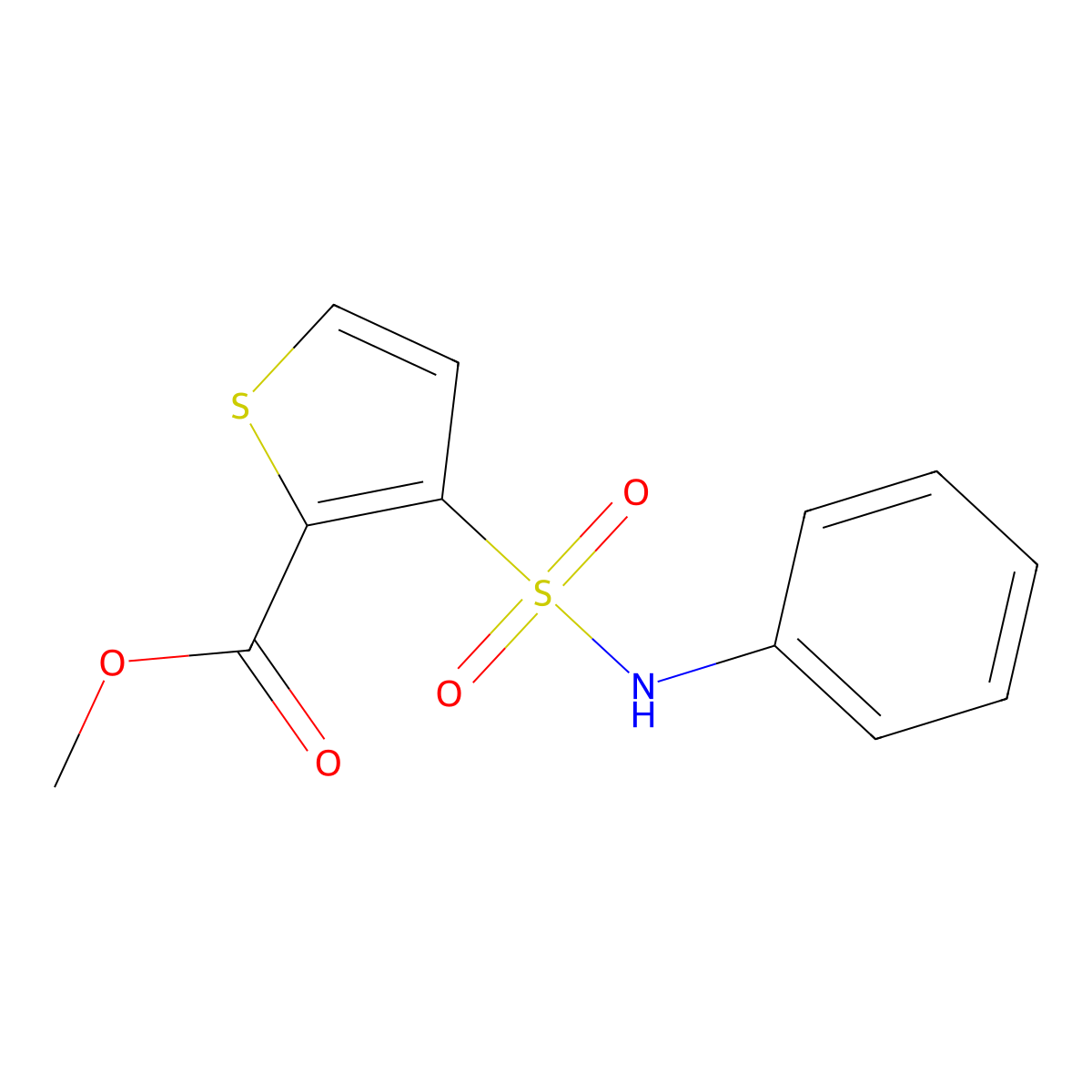 Methyl 3-(phenylsulfamoyl)thiophene-2-carboxylate molecular structure, CAS 749268-58-4