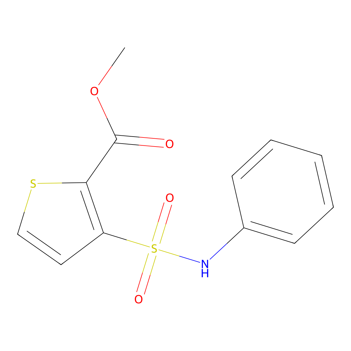 Methyl 3-(phenylsulfamoyl)thiophene-2-carboxylate molecular structure, CAS 749268-58-4