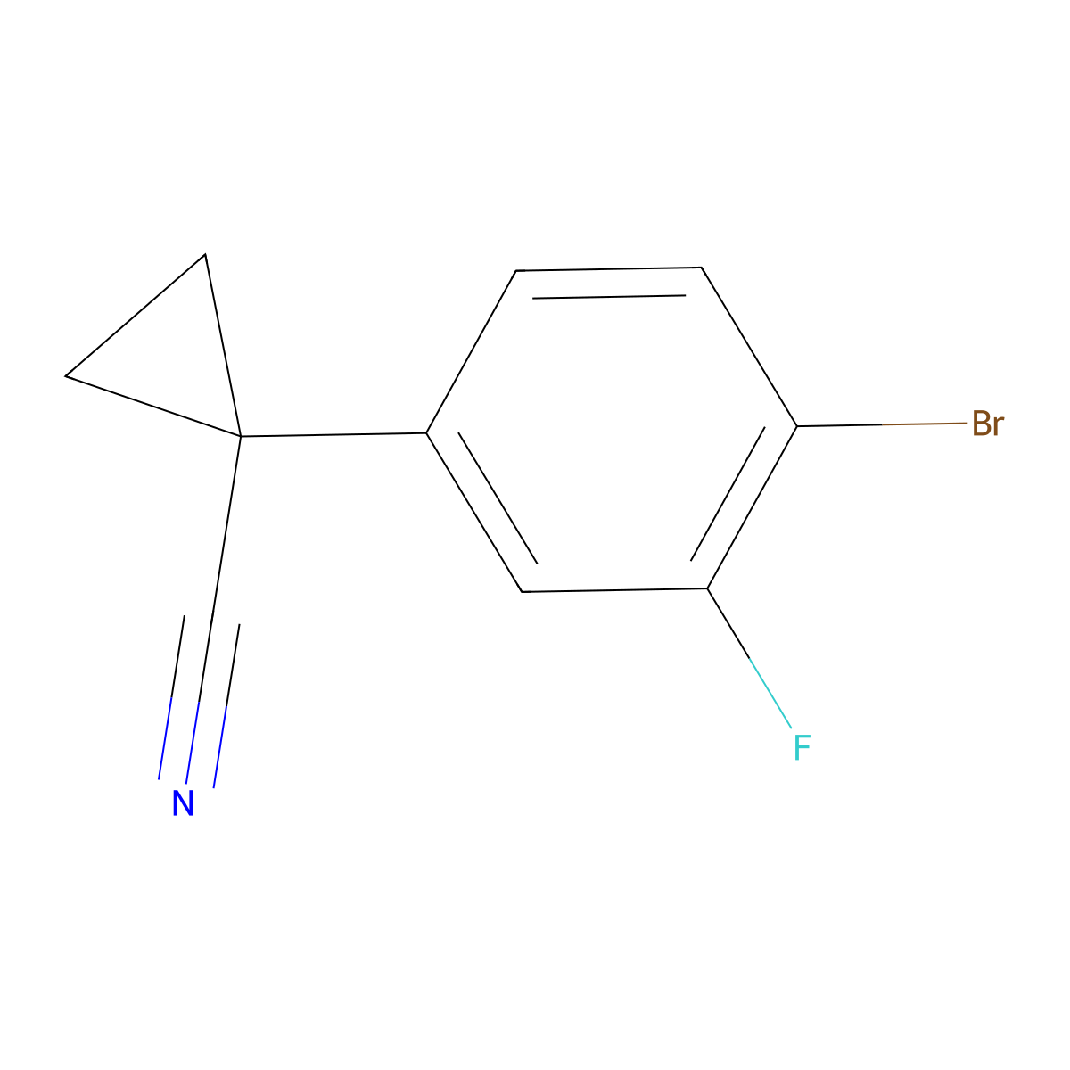 1-(4-Bromo-3-fluorophenyl)cyclopropane-1-carbonitrile molecular structure, CAS 749269-73-6