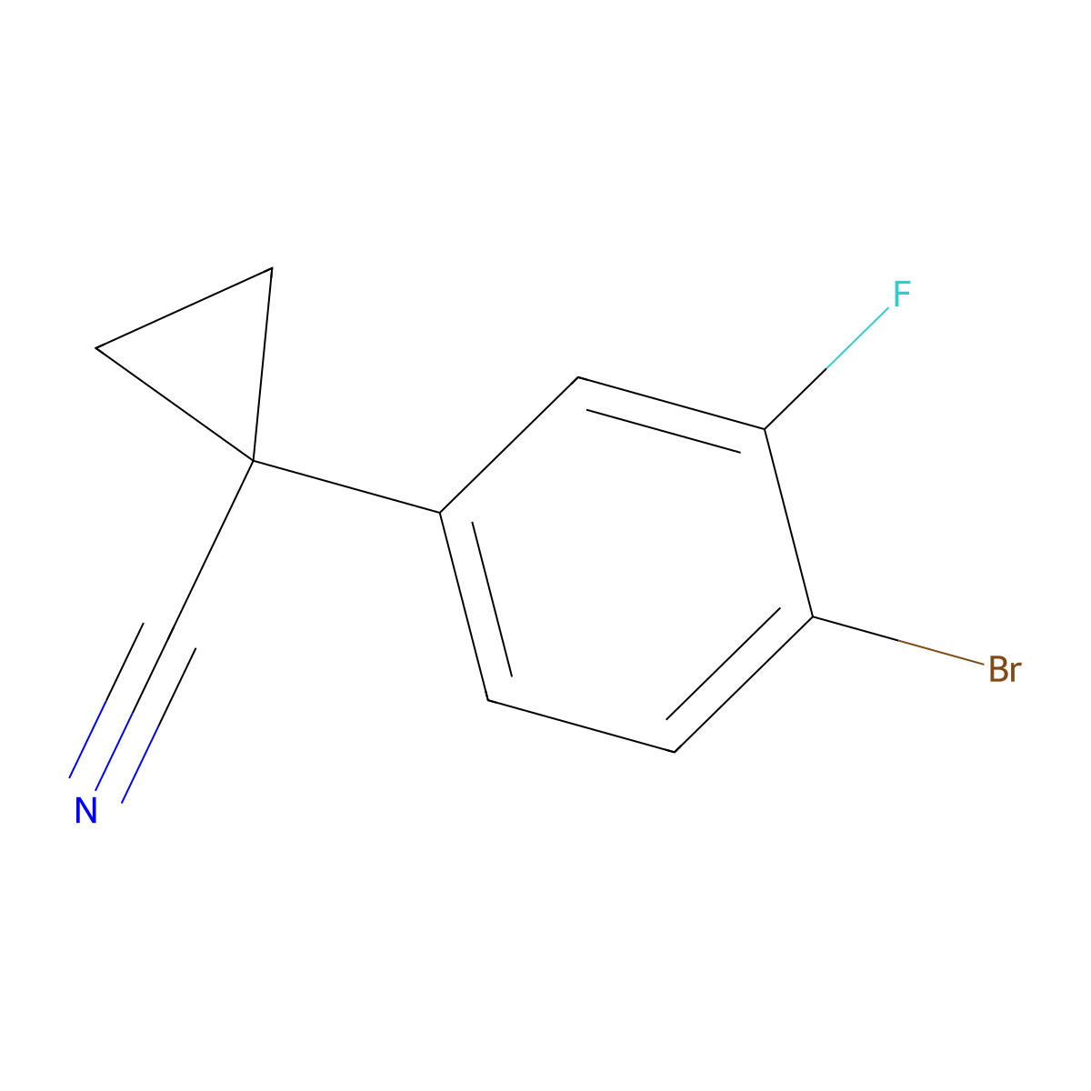 1-(4-Bromo-3-fluorophenyl)cyclopropane-1-carbonitrile molecular structure, CAS 749269-73-6