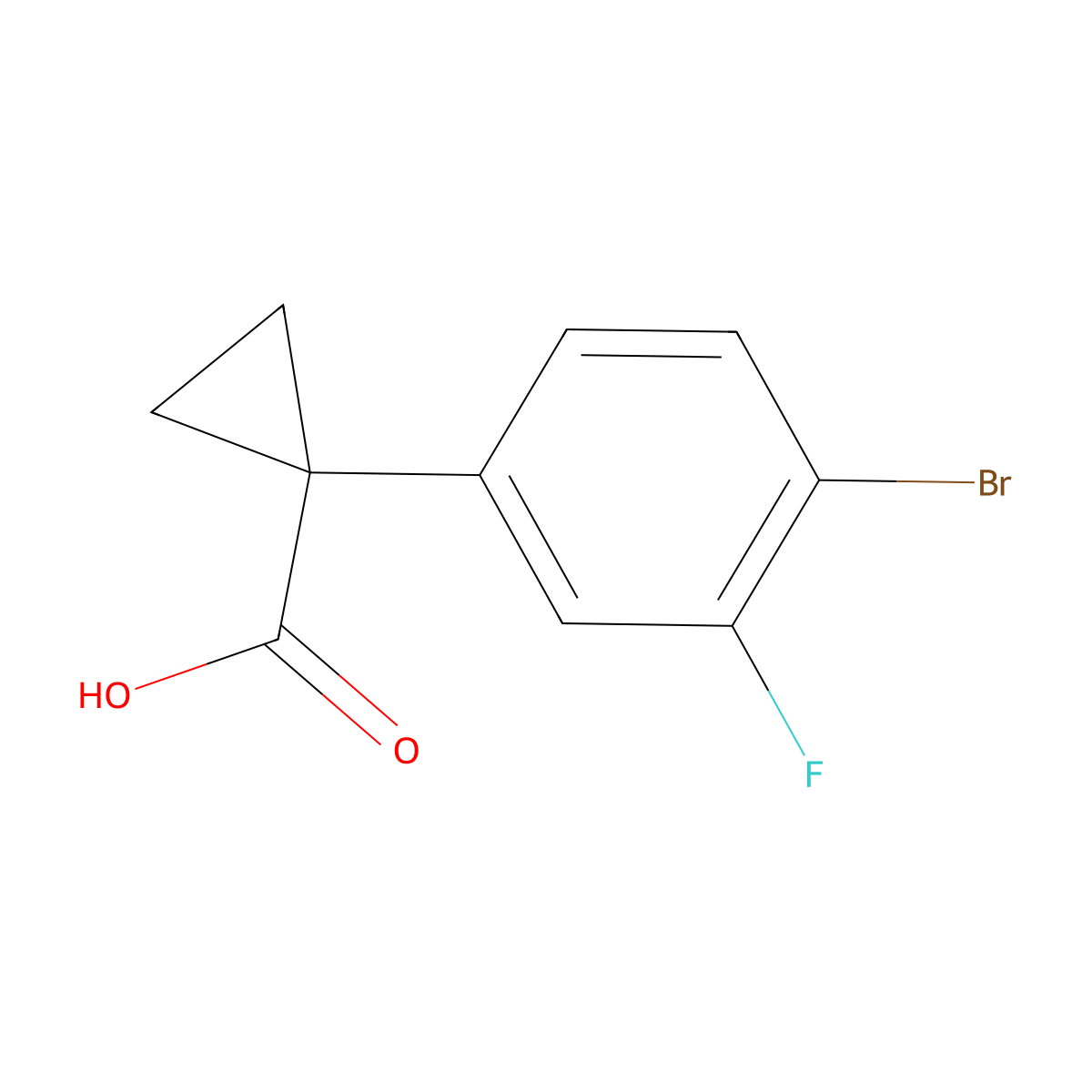 1-(4-Bromo-3-fluorophenyl)cyclopropane-1-carboxylic acid molecular structure, CAS 749269-74-7