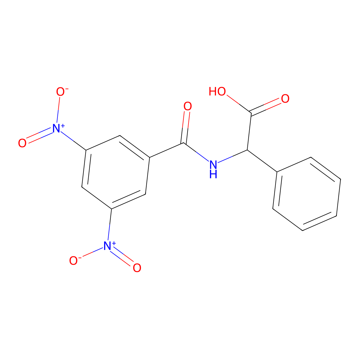 N-(3,5-Dinitrobenzoyl)phenylglycine molecular structure, CAS 74927-72-3