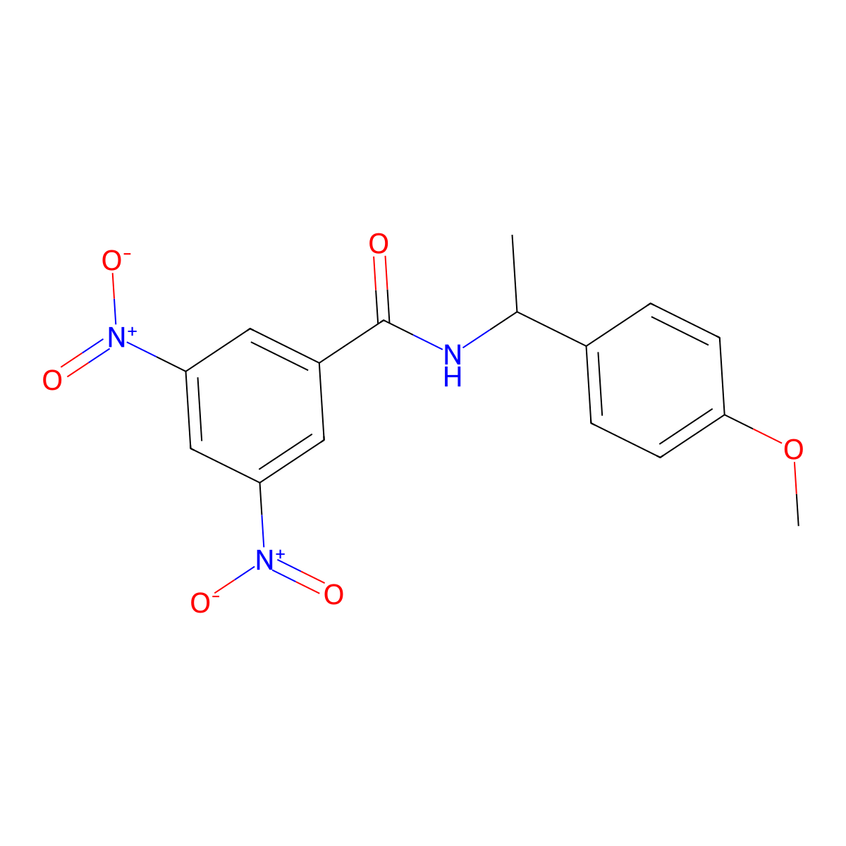 N-[1-(4-Methoxyphenyl)ethyl]-3,5-dinitrobenzamide molecular structure, CAS 74927-87-0