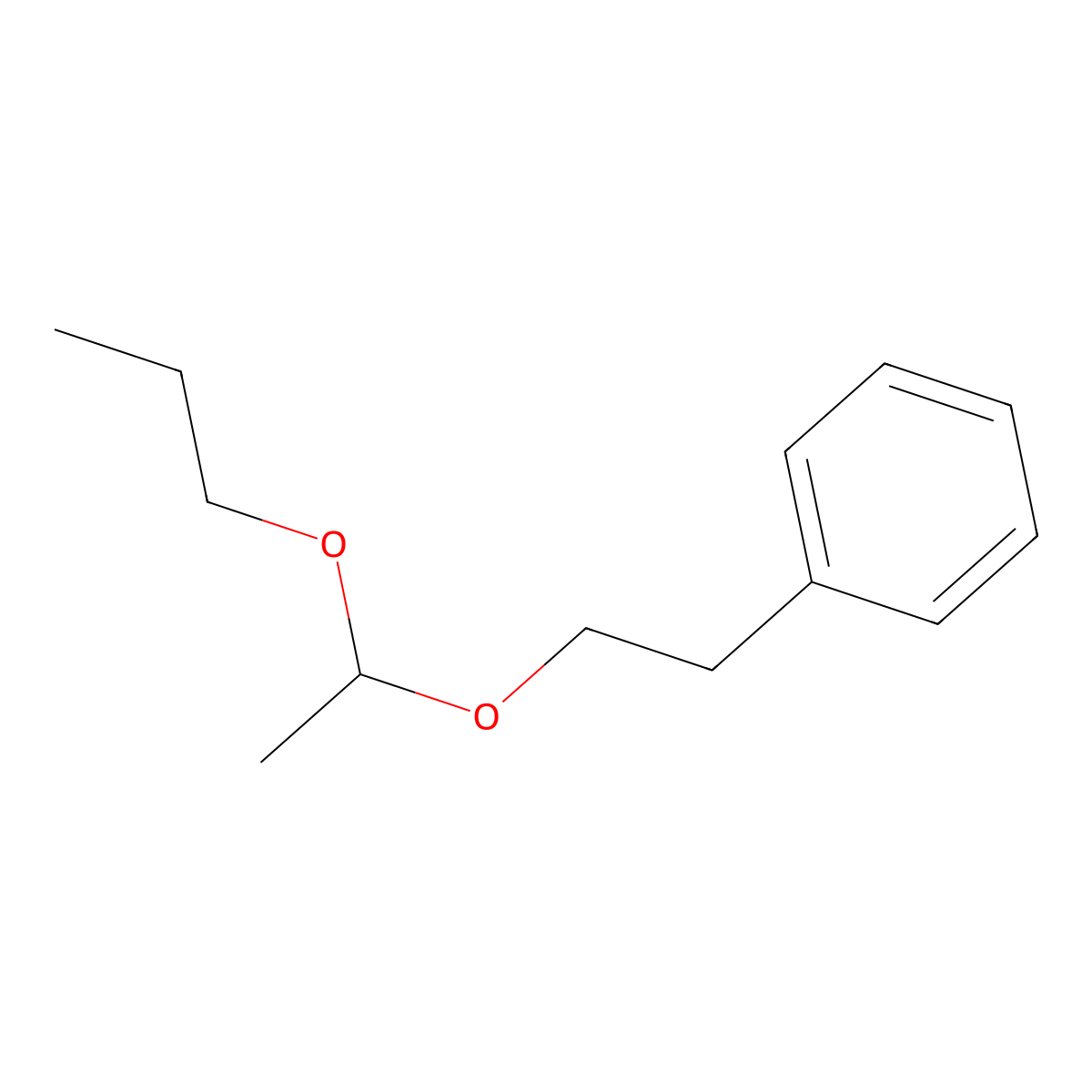 Acetaldehyde phenethyl propyl acetal molecular structure, CAS 7493-57-4