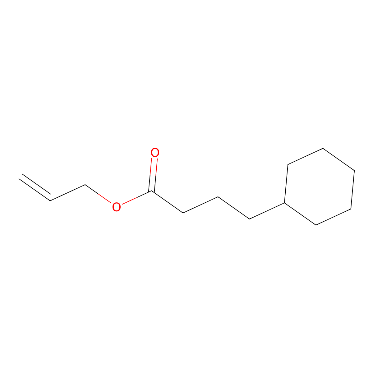 Allyl cyclohexanebutyrate molecular structure, CAS 7493-65-4