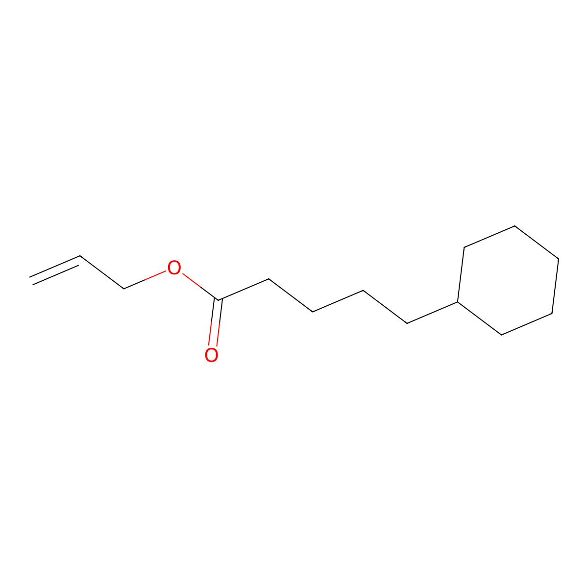 Allyl cyclohexanevalerate molecular structure, CAS 7493-68-7