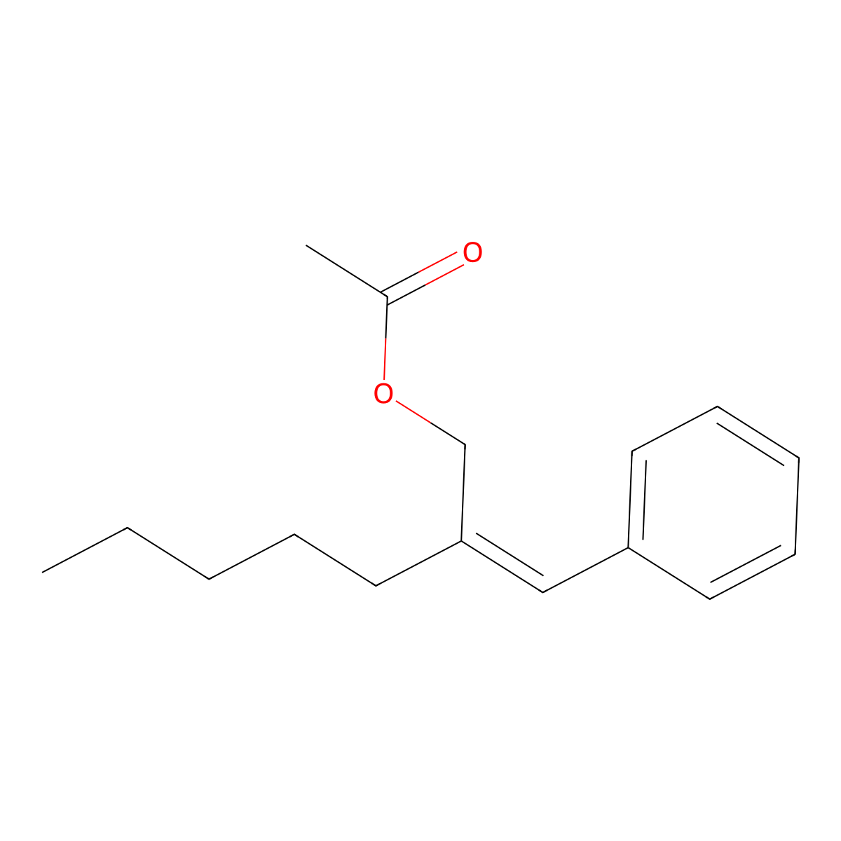 alpha-AMYLCINNAMYL ACETATE molecular structure, CAS 7493-78-9