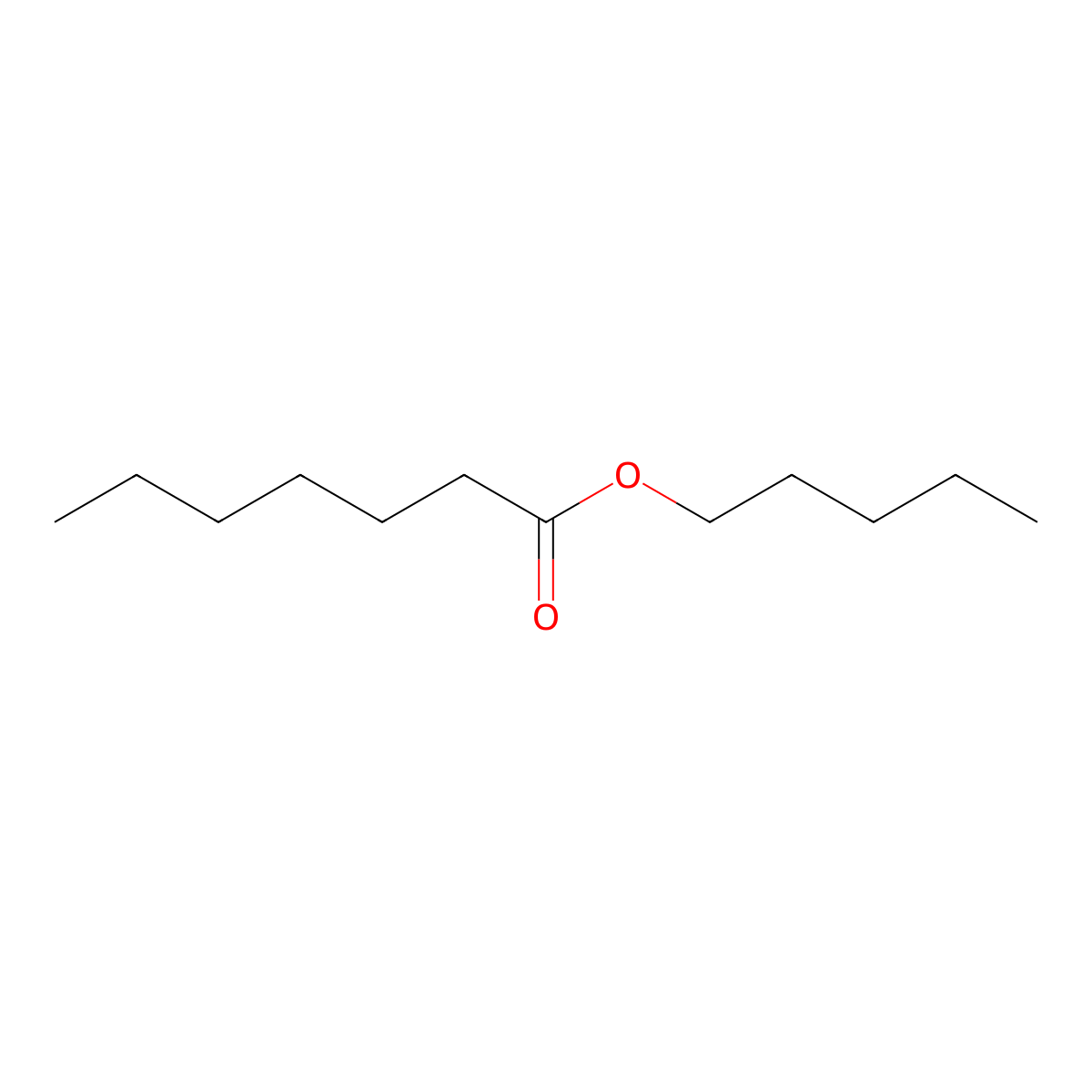 Amyl heptanoate molecular structure, CAS 7493-82-5