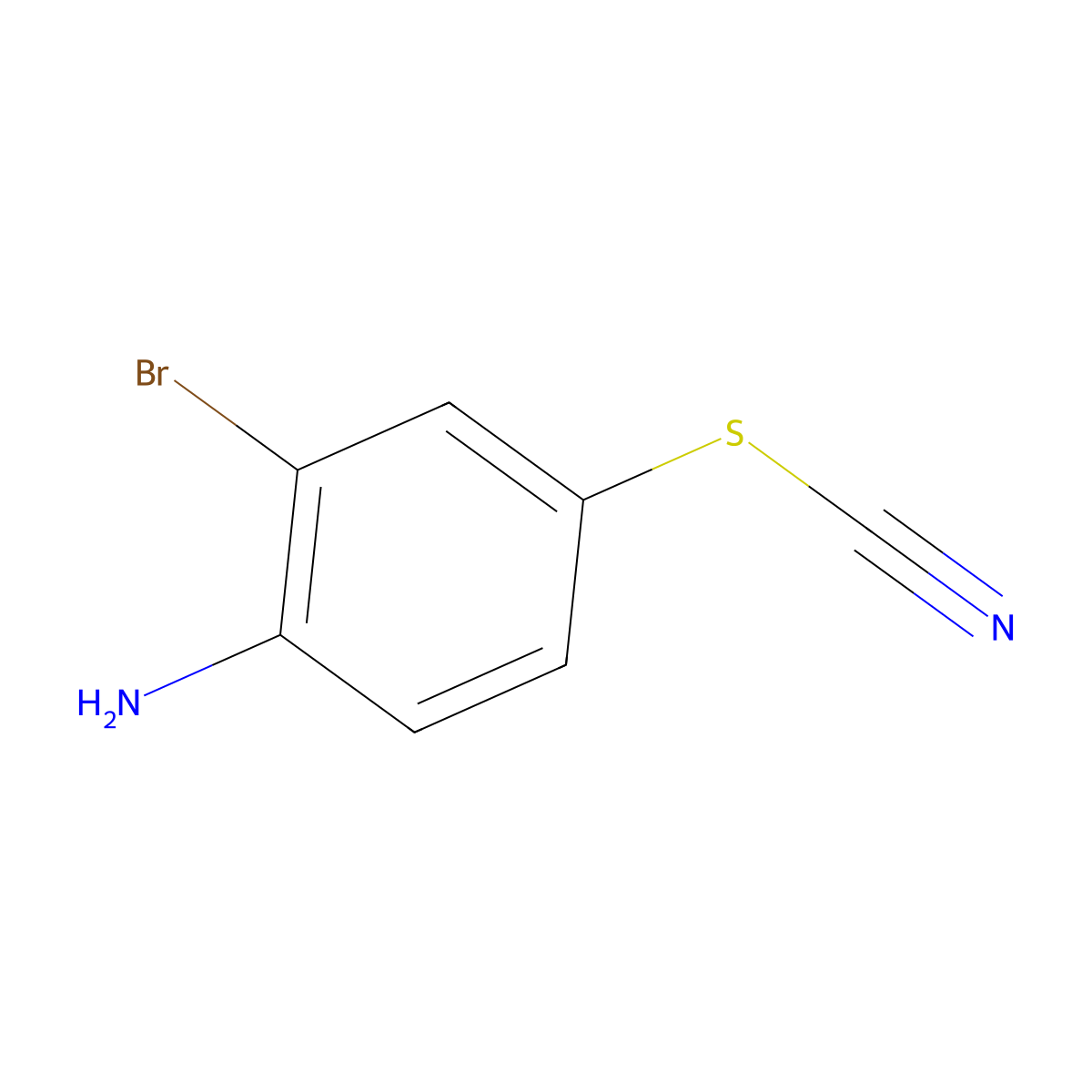 2-Bromo-4-thiocyanatoaniline molecular structure, CAS 7493-98-3