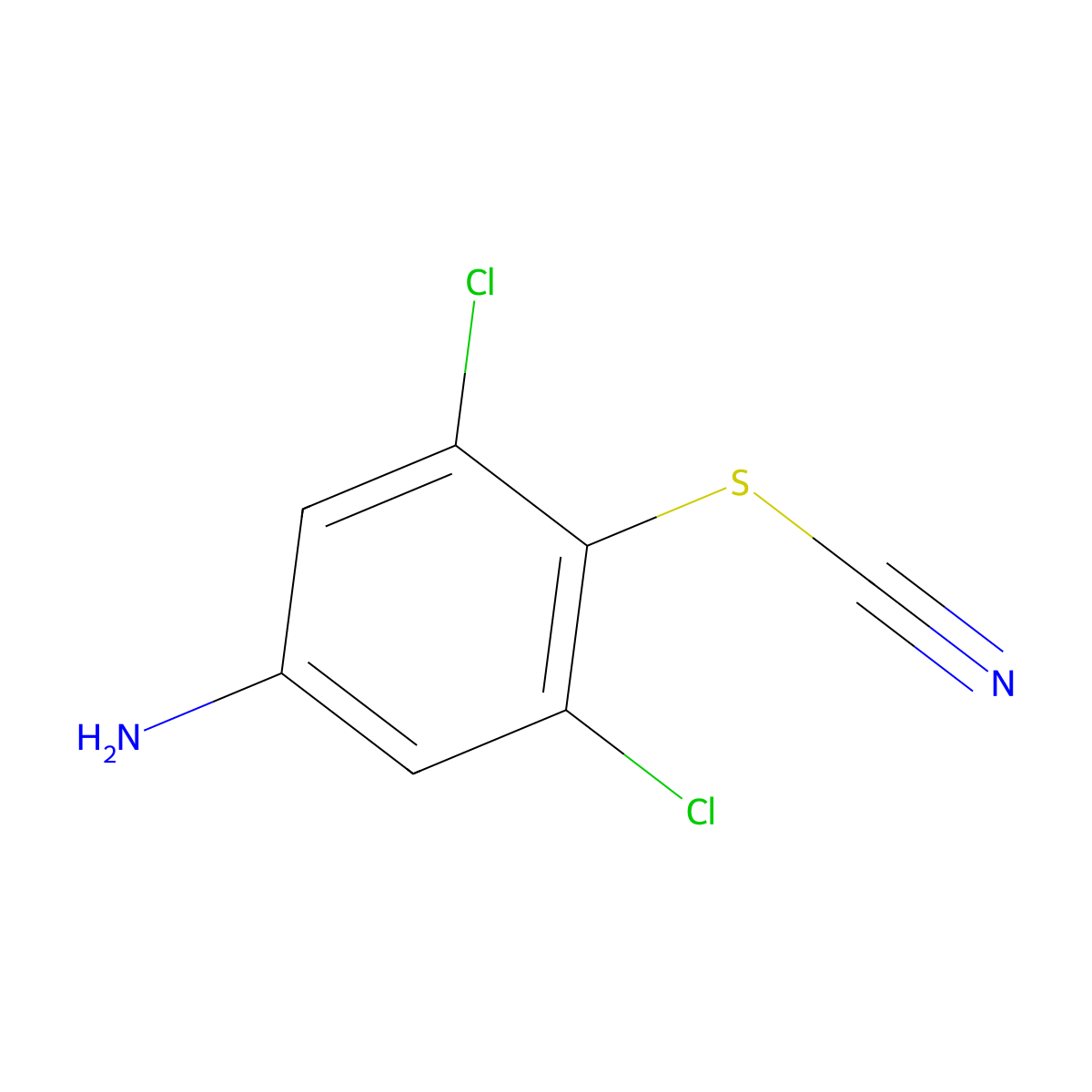 3,5-Dichloro-4-thiocyanatoaniline molecular structure, CAS 7494-00-0