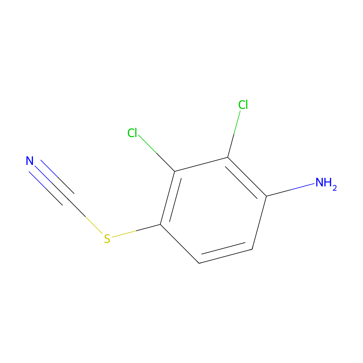 2,3-Dichloro-4-thiocyanatoaniline molecular structure, CAS 7494-03-3