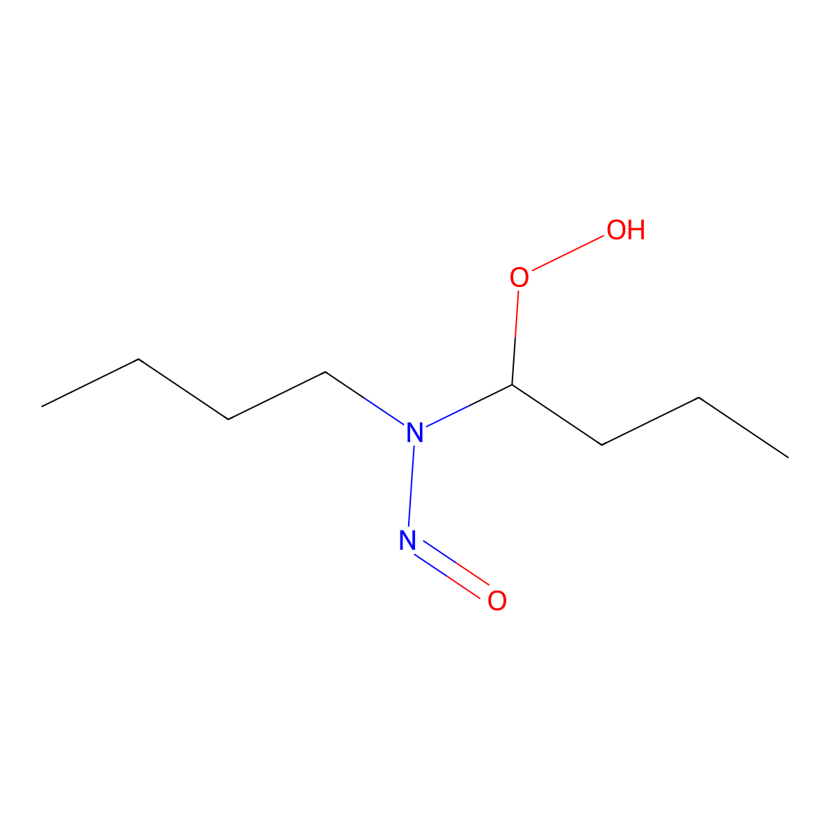 N-Butyl-N-(1-hydroperoxybutyl)nitrosamine molecular structure, CAS 74940-23-1