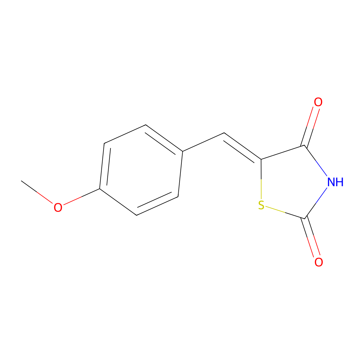 (5E)-5-[(4-methoxyphenyl)methylidene]-1,3-thiazolidine-2,4-dione molecular structure, CAS 74942-48-6