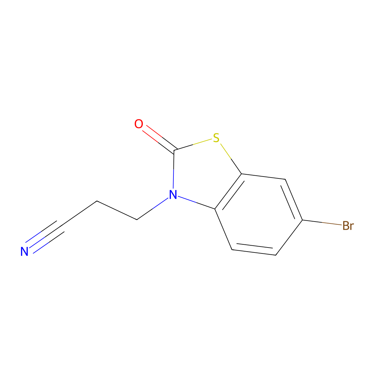 3-(6-bromo-2-oxo-1,3-benzothiazol-3(2H)-yl)propanenitrile molecular structure, CAS 74943-62-7