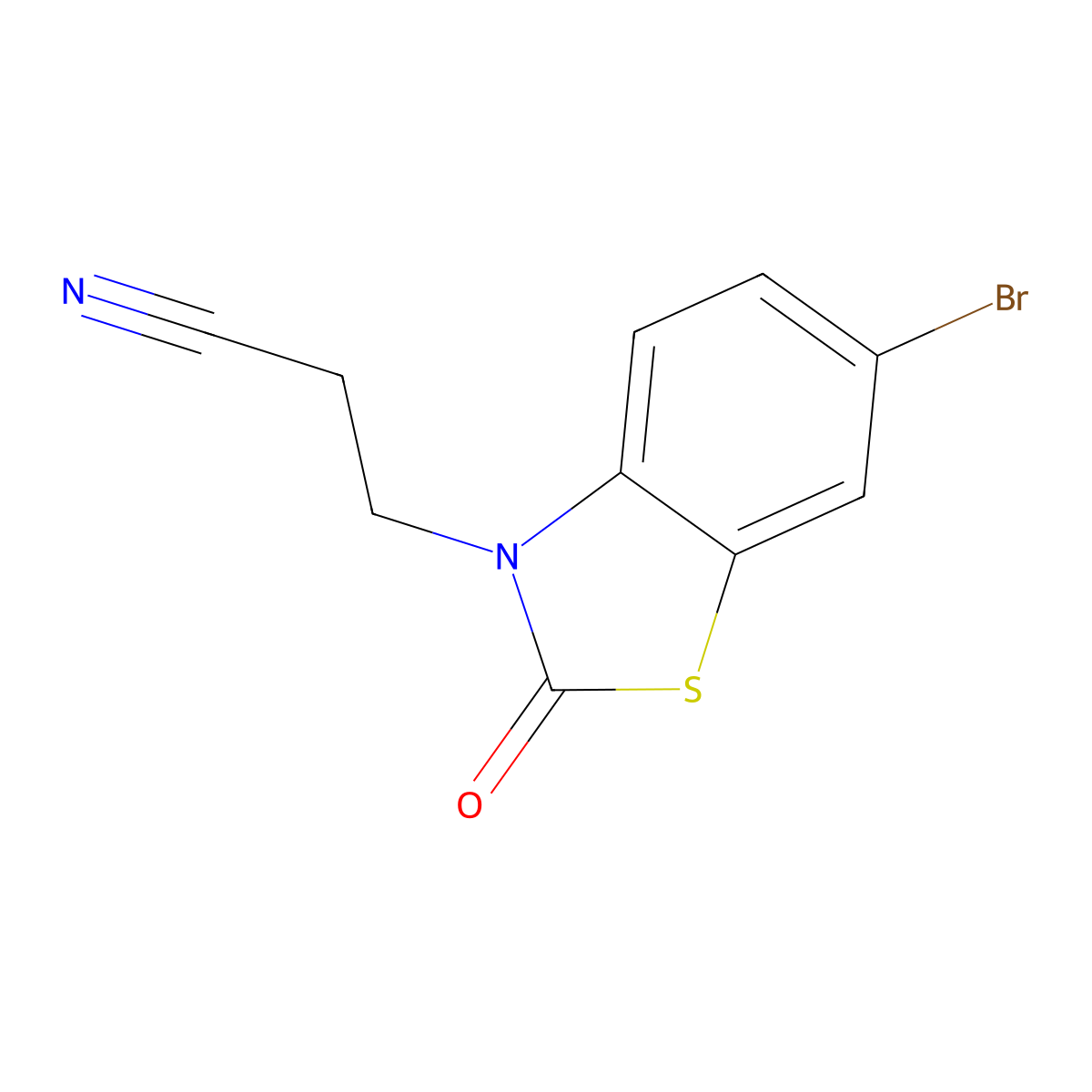 3-(6-bromo-2-oxo-1,3-benzothiazol-3(2H)-yl)propanenitrile molecular structure, CAS 74943-62-7